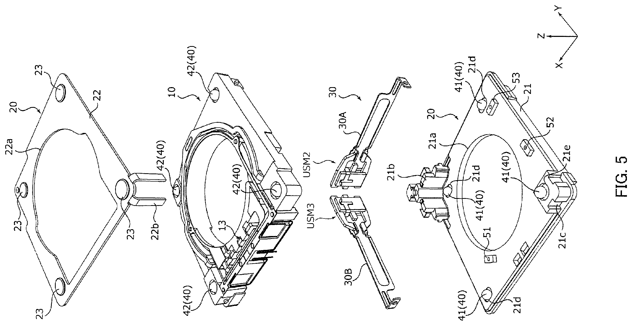 Patent US12158633 Figure 5 – Lens driving device, camera module, and camera-mounted device