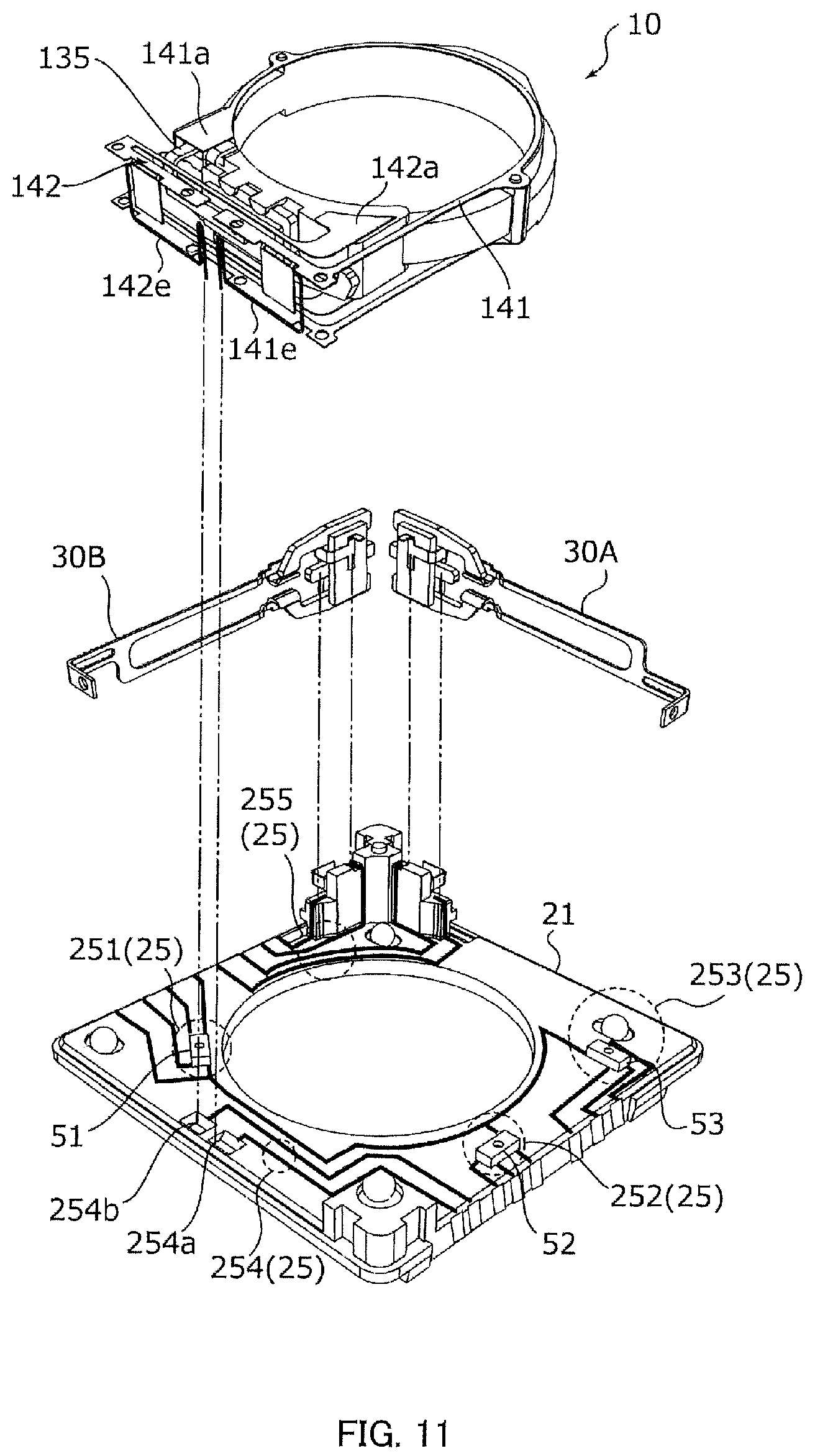 Patent US12158633 Figure 11 – Lens driving device, camera module, and camera-mounted device