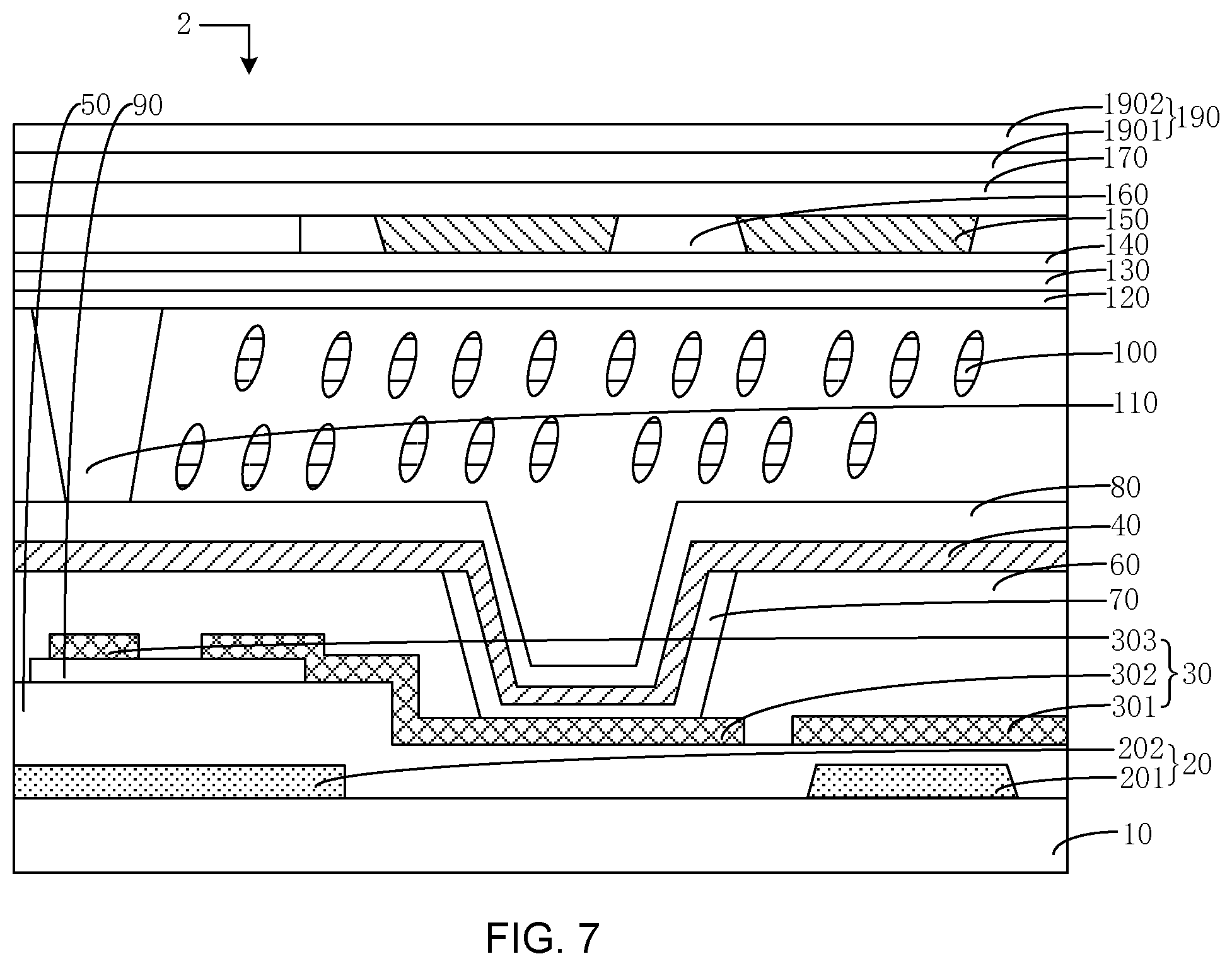 Patent US12158657 Figure 4 – Array substrate and total reflection display panel