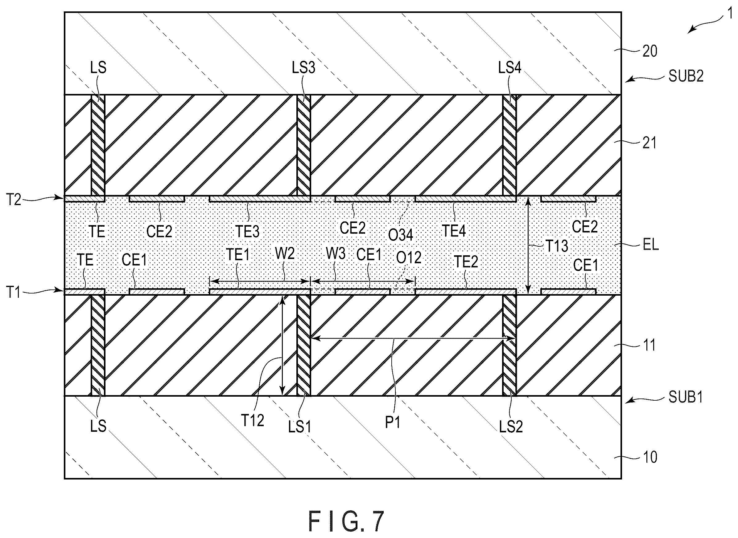 Patent US12158682 Figure 7 – Viewing angle control element and display device