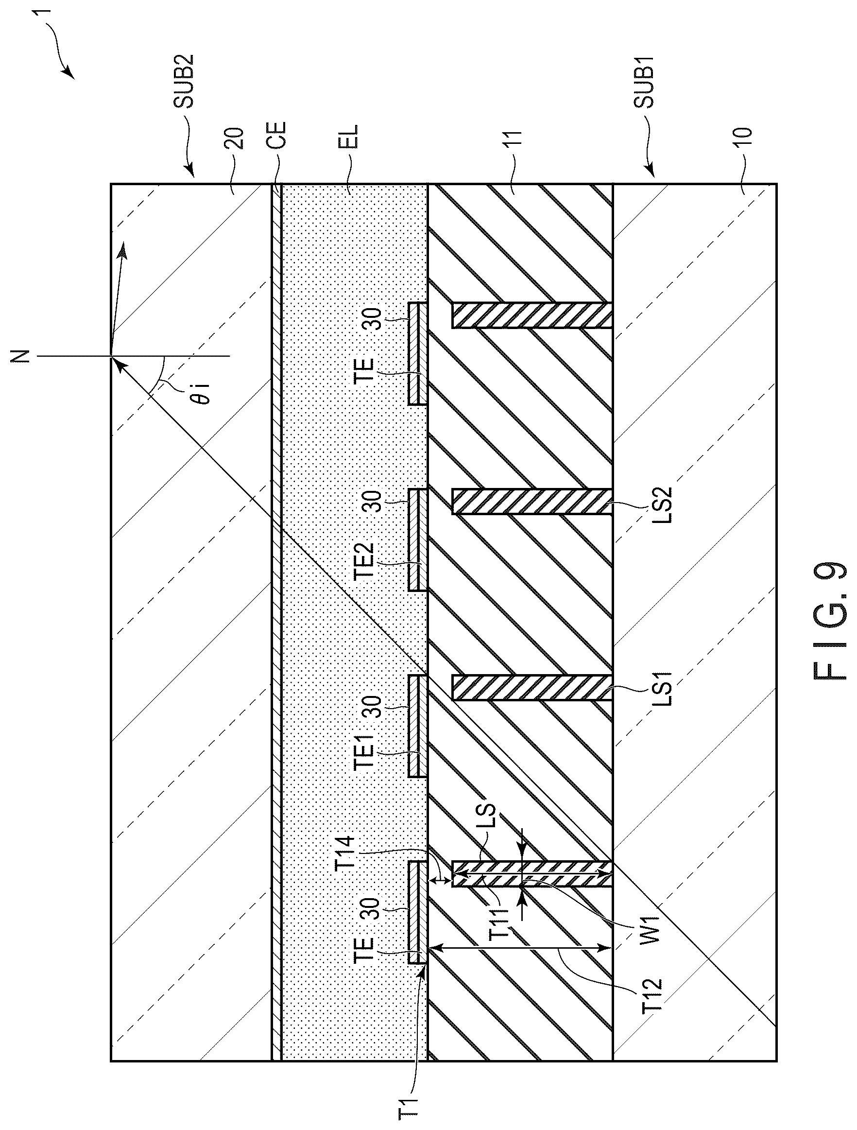 Patent US12158682 Figure 9 – Viewing angle control element and display device