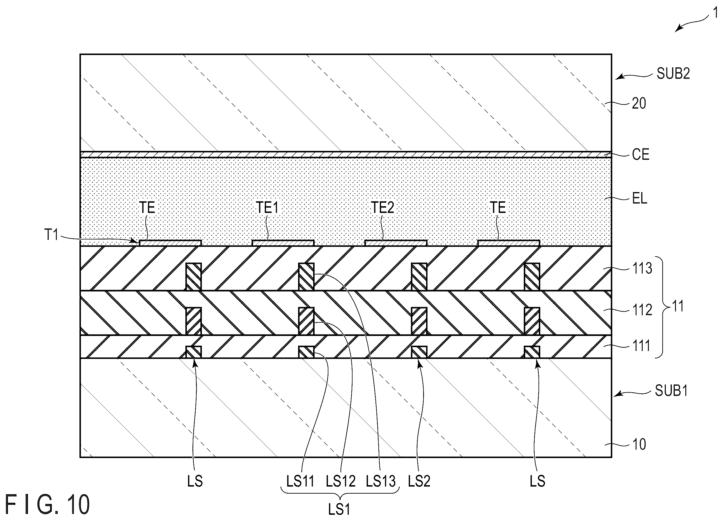 Patent US12158682 Figure 10 – Viewing angle control element and display device