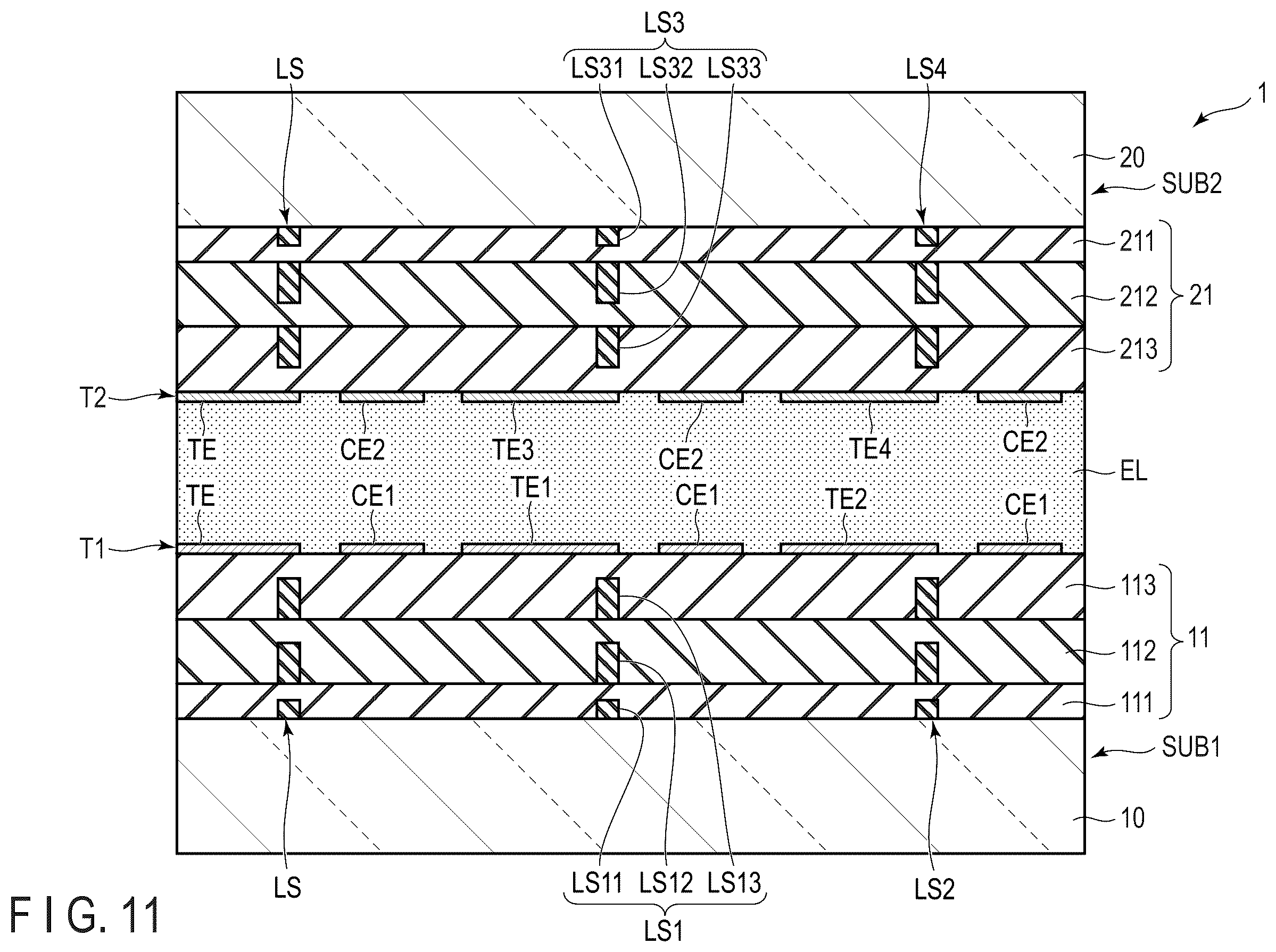 Patent US12158682 Figure 11 – Viewing angle control element and display device