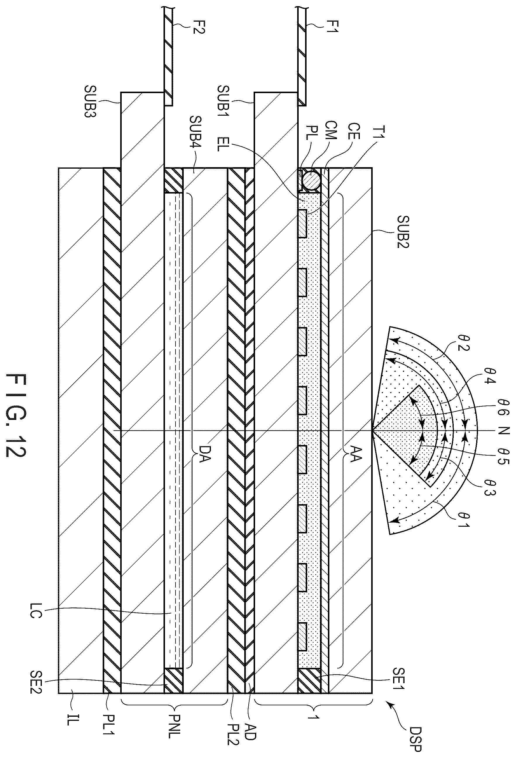 Patent US12158682 Figure 12 – Viewing angle control element and display device