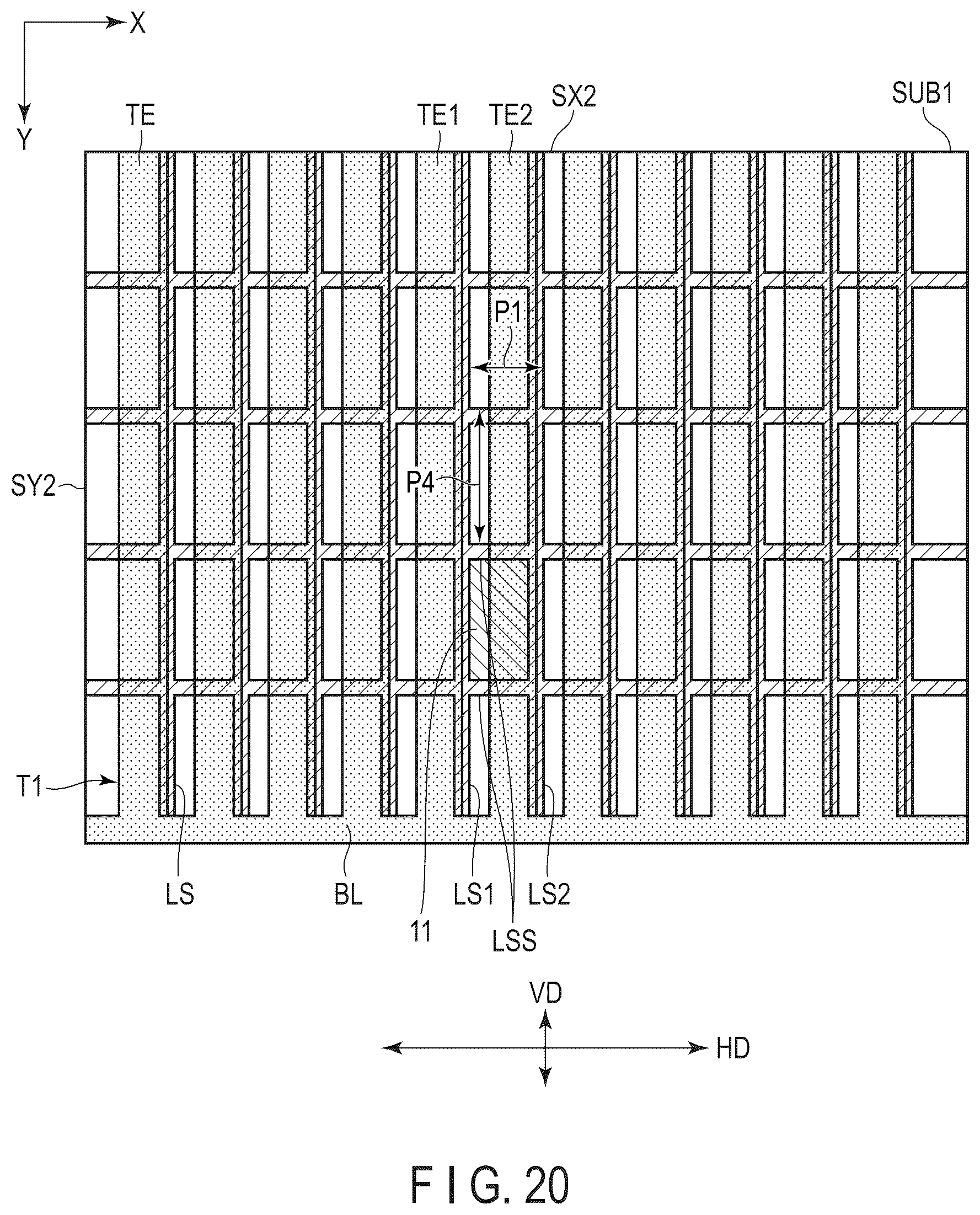 Patent US12158682 Figure 20 – Viewing angle control element and display device