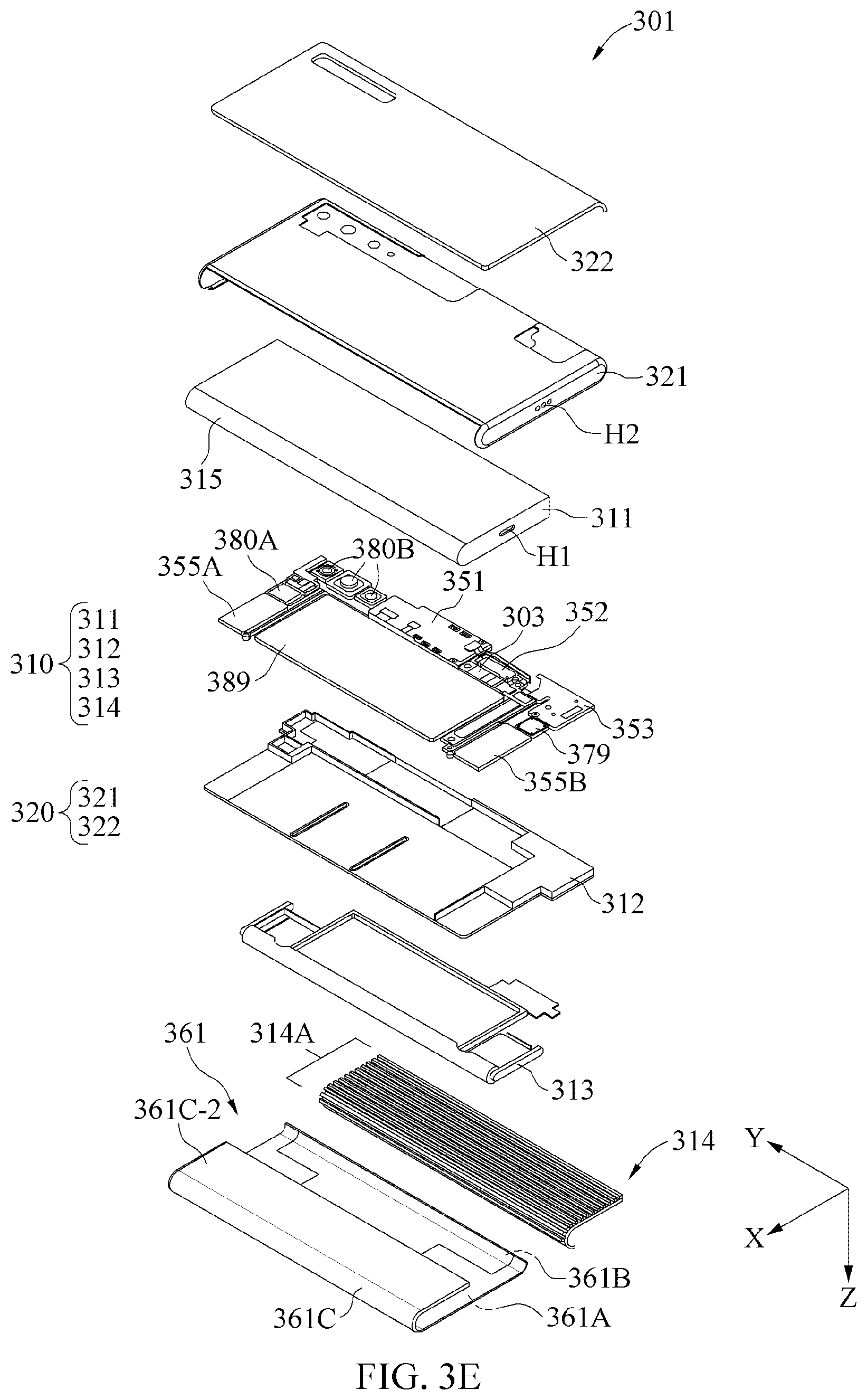 Patent US12158775 Figure 7 – Electronic device including display panel