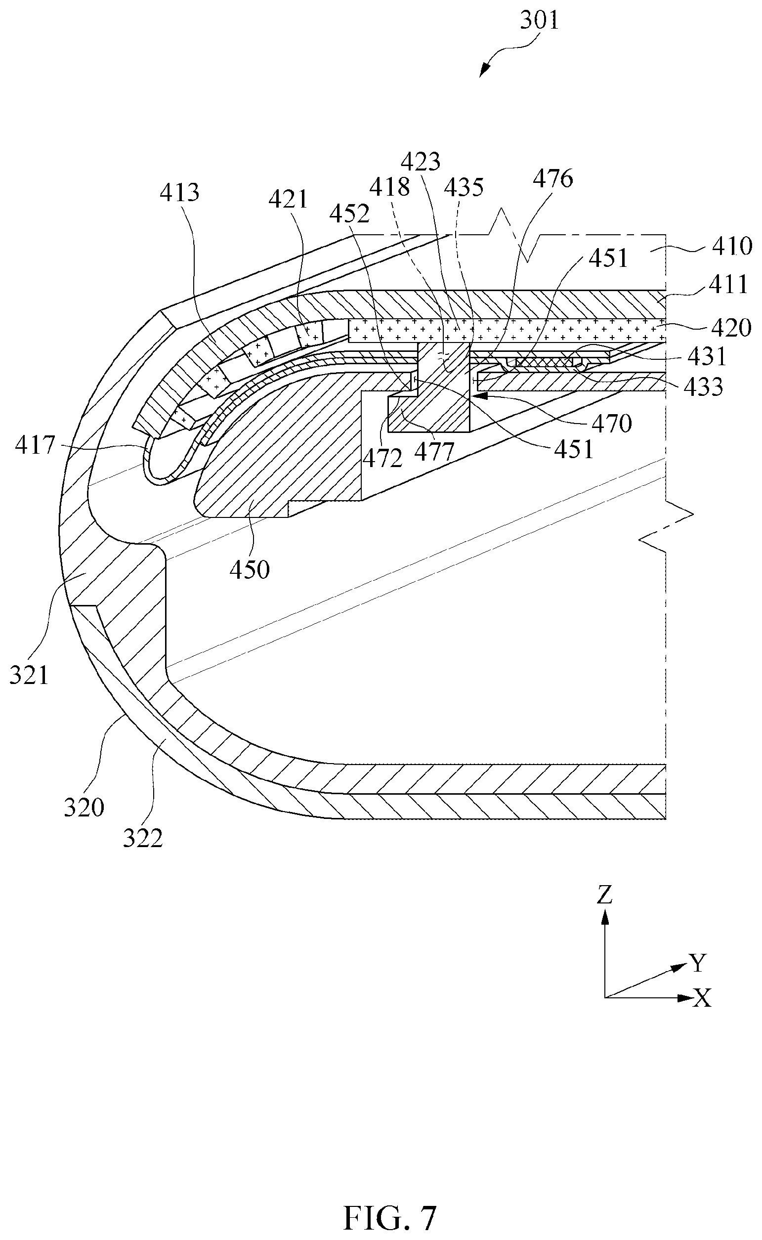 Patent US12158775 Figure 12 – Electronic device including display panel