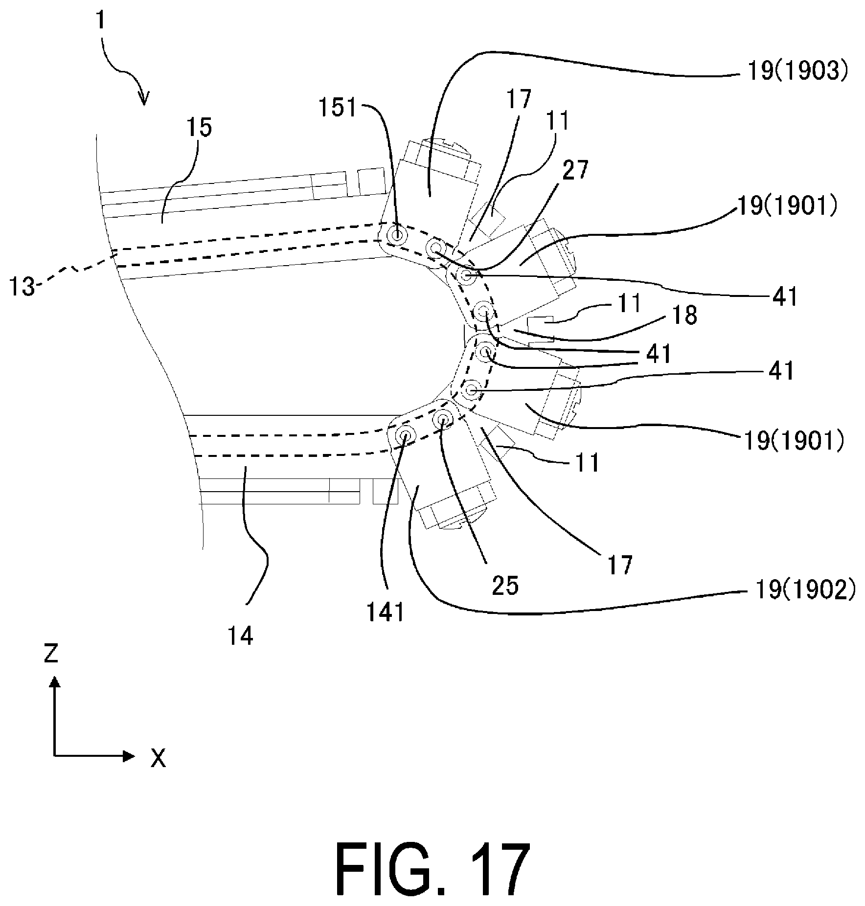 Patent US12158780 Figure 17 – Hinge constituent component and display device