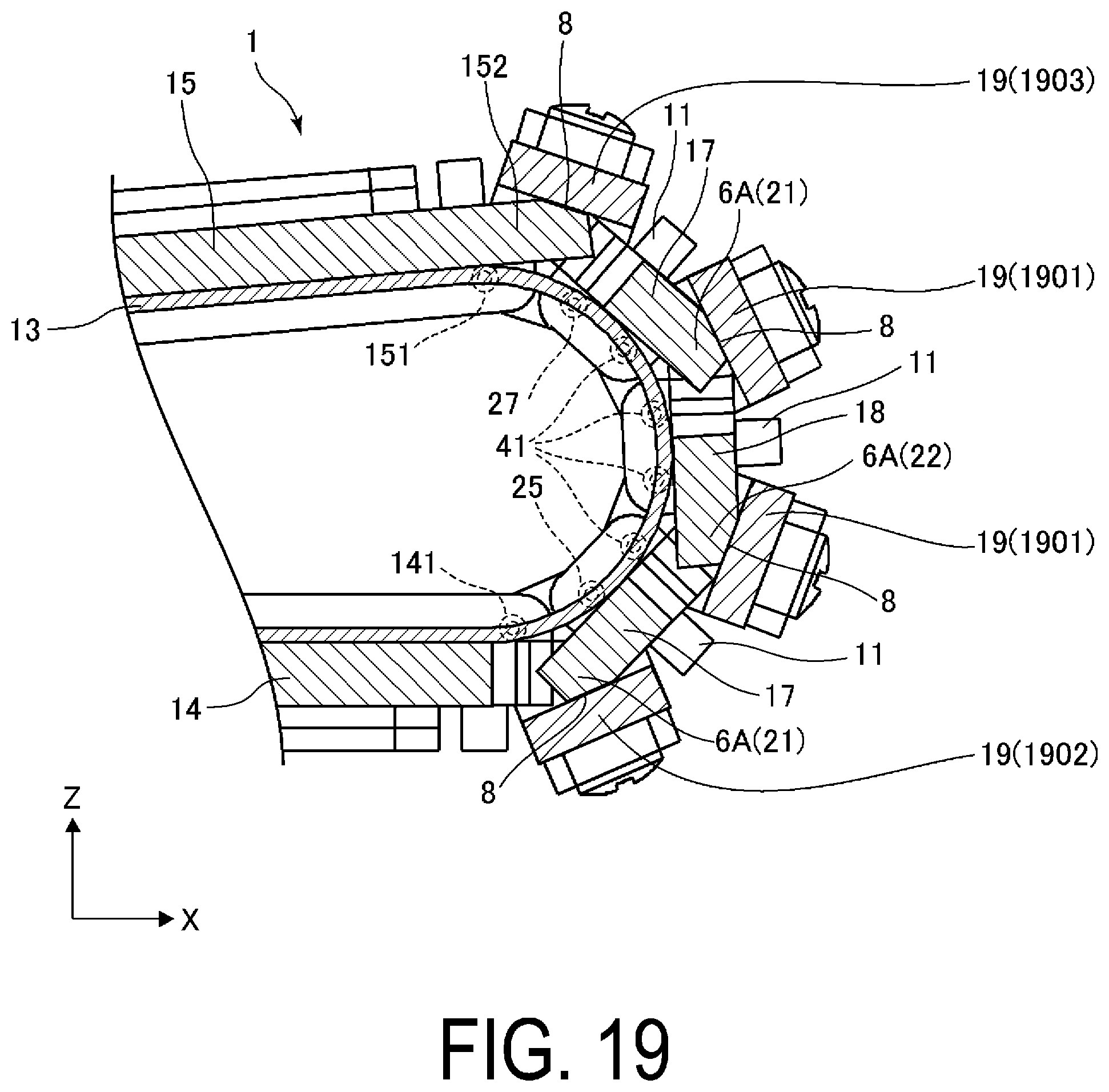 Patent US12158780 Figure 19 – Hinge constituent component and display device