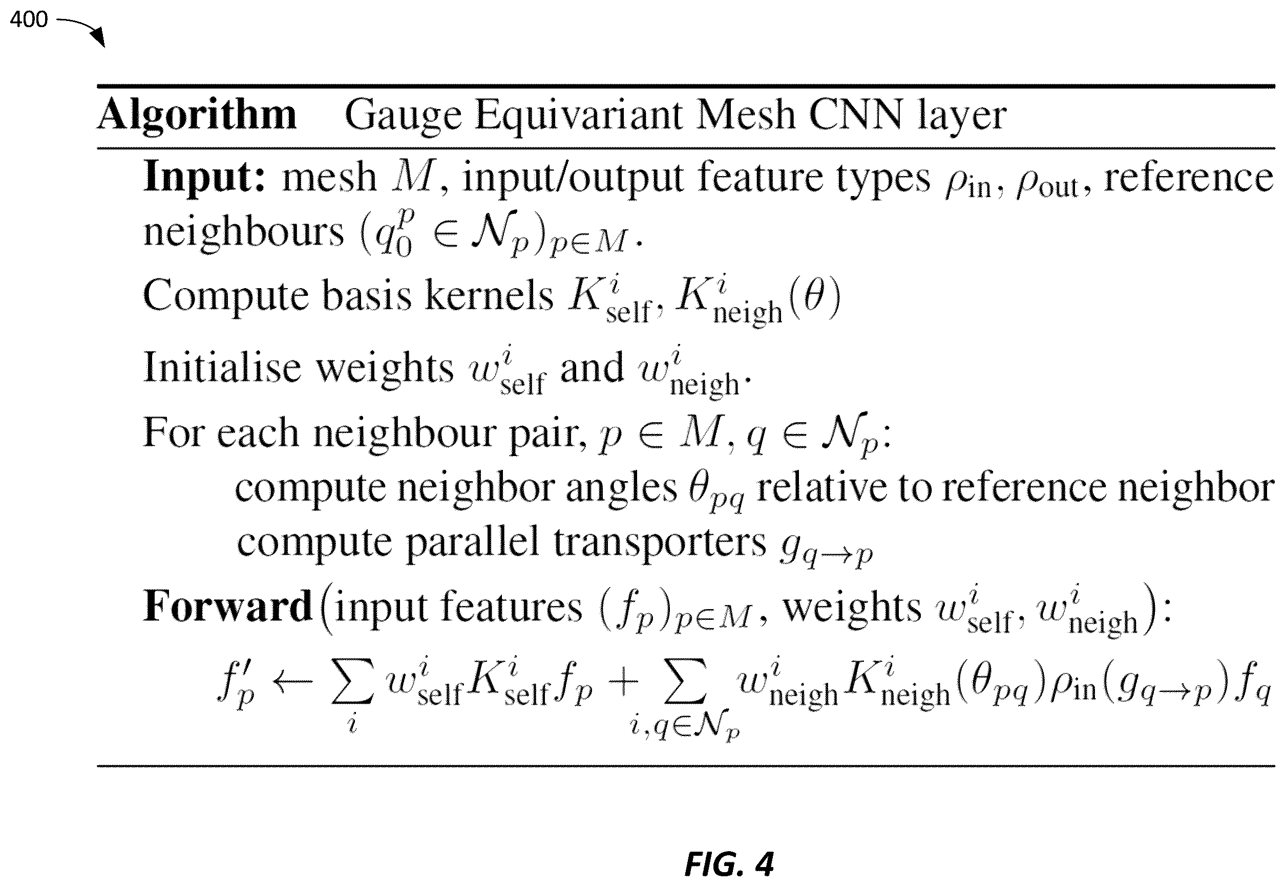 Patent US12158922 Figure 4 – Gauge equivariant geometric graph convolutional neural network
