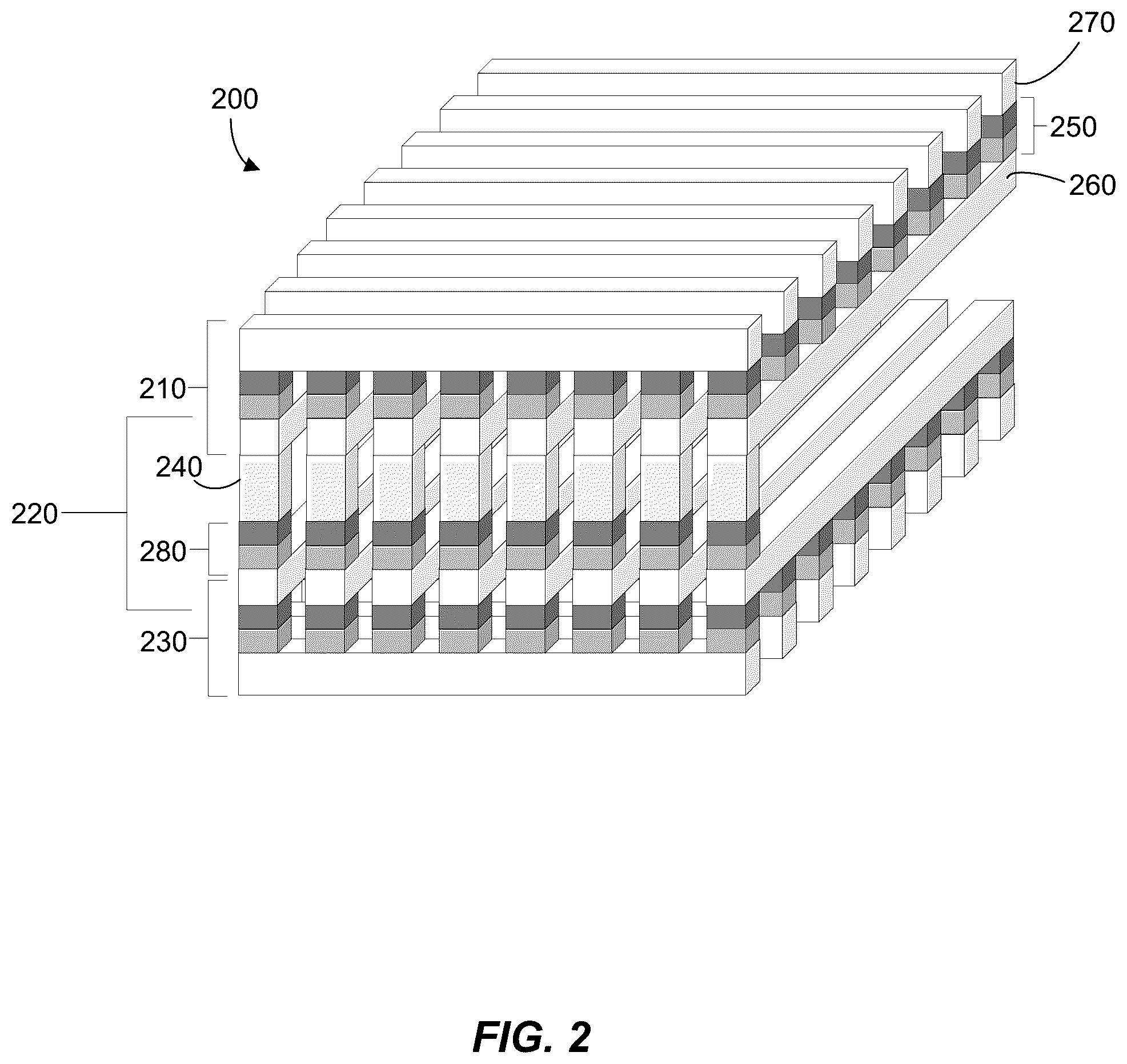 Patent US12165048 Figure 2 – Neural network crossbar stack