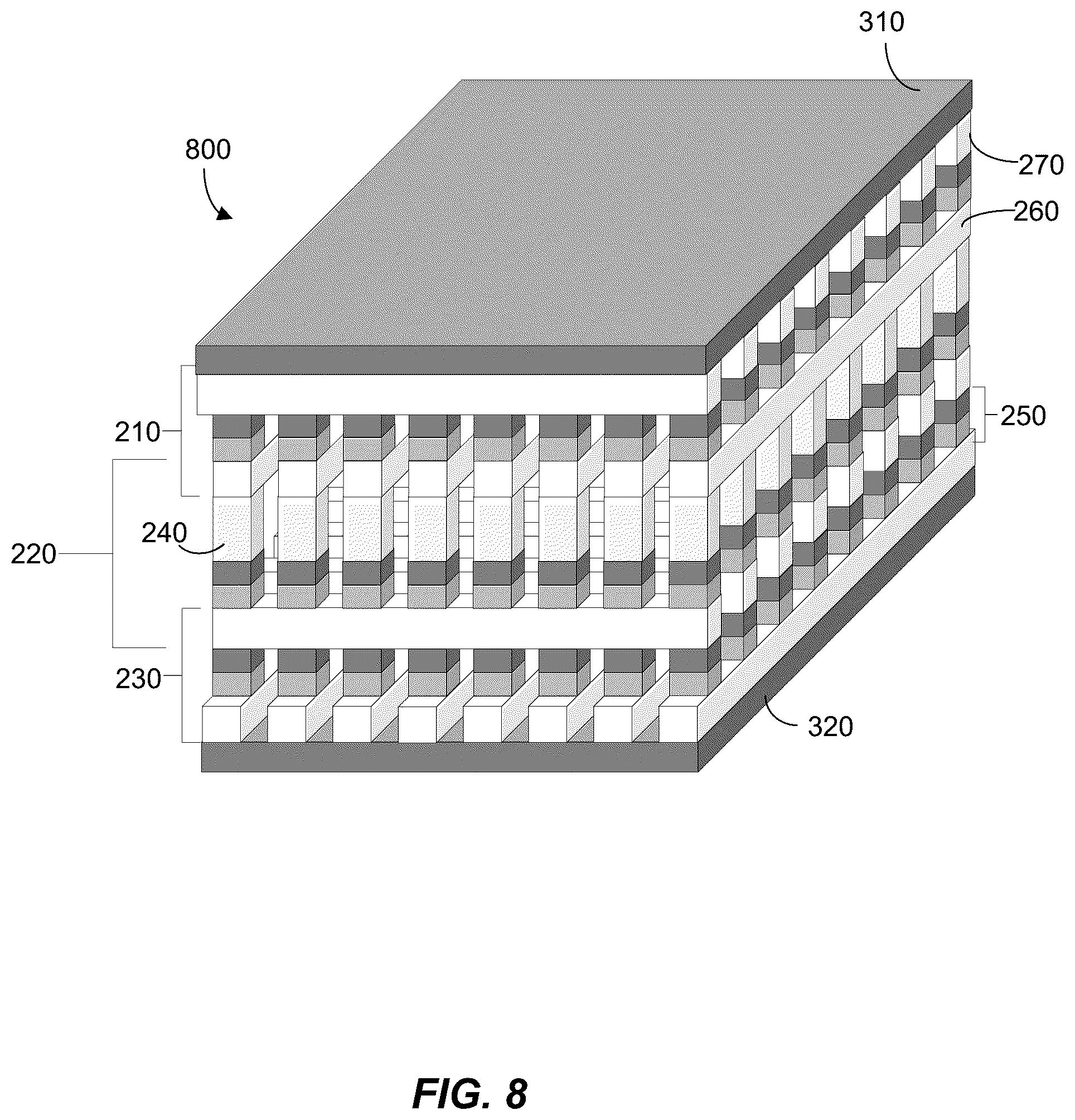Patent US12165048 Figure 8 – Neural network crossbar stack