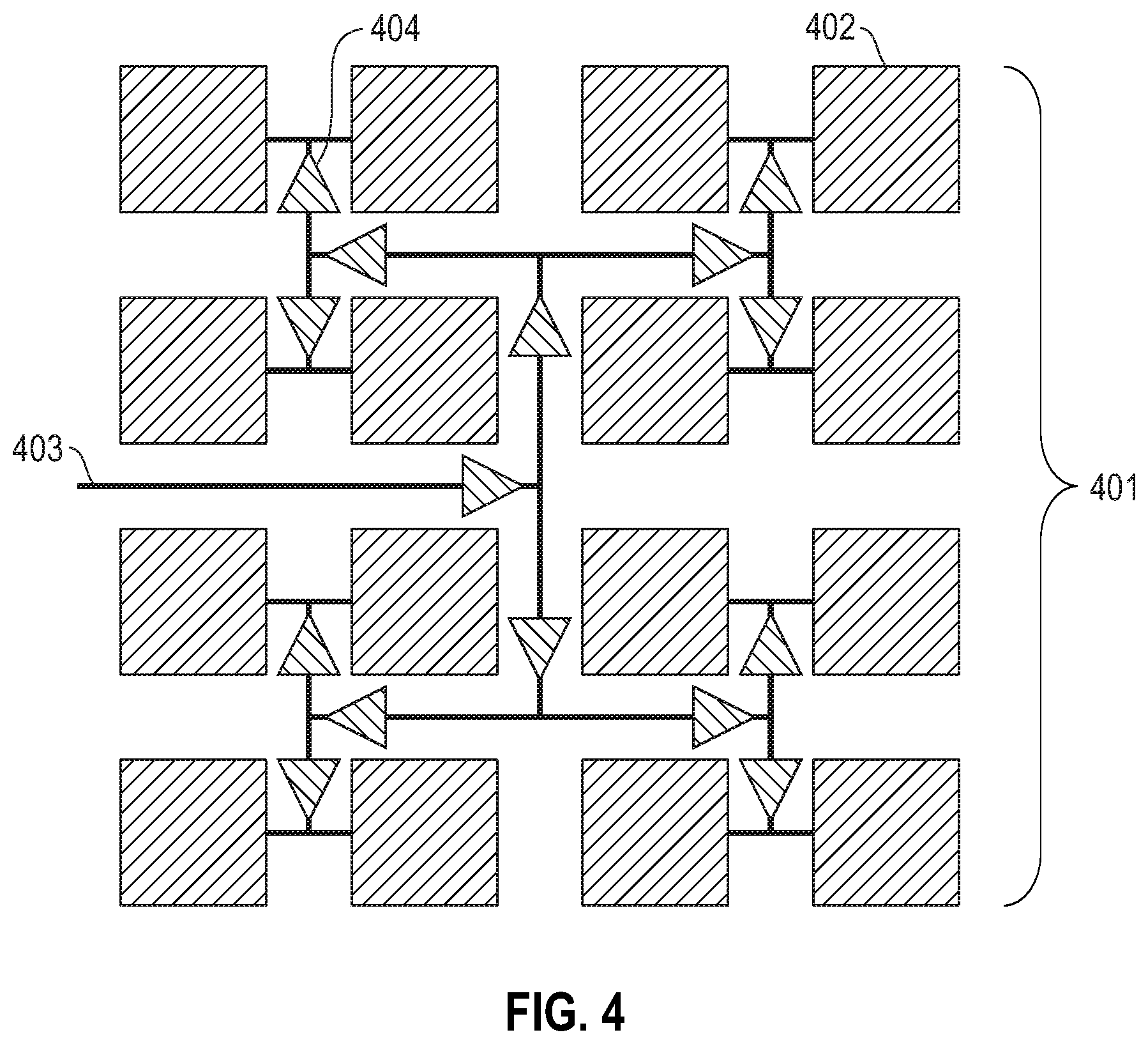 Patent US12165050 Figure 4 – Networks for distributing parameters and data to neural network compute cores