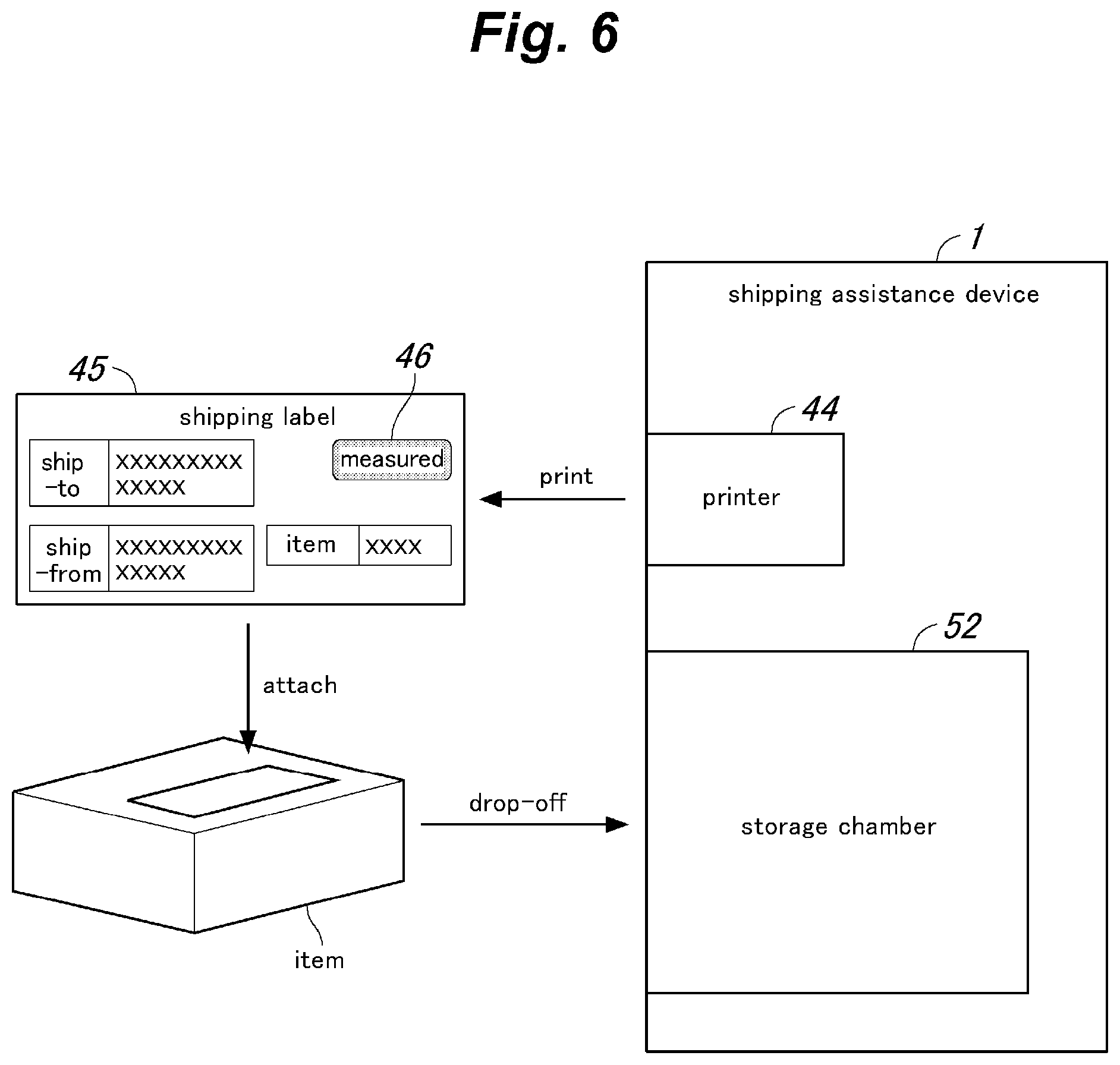 Patent US12165095 Figure 6 – Shipping assistance device and shipping assistance system