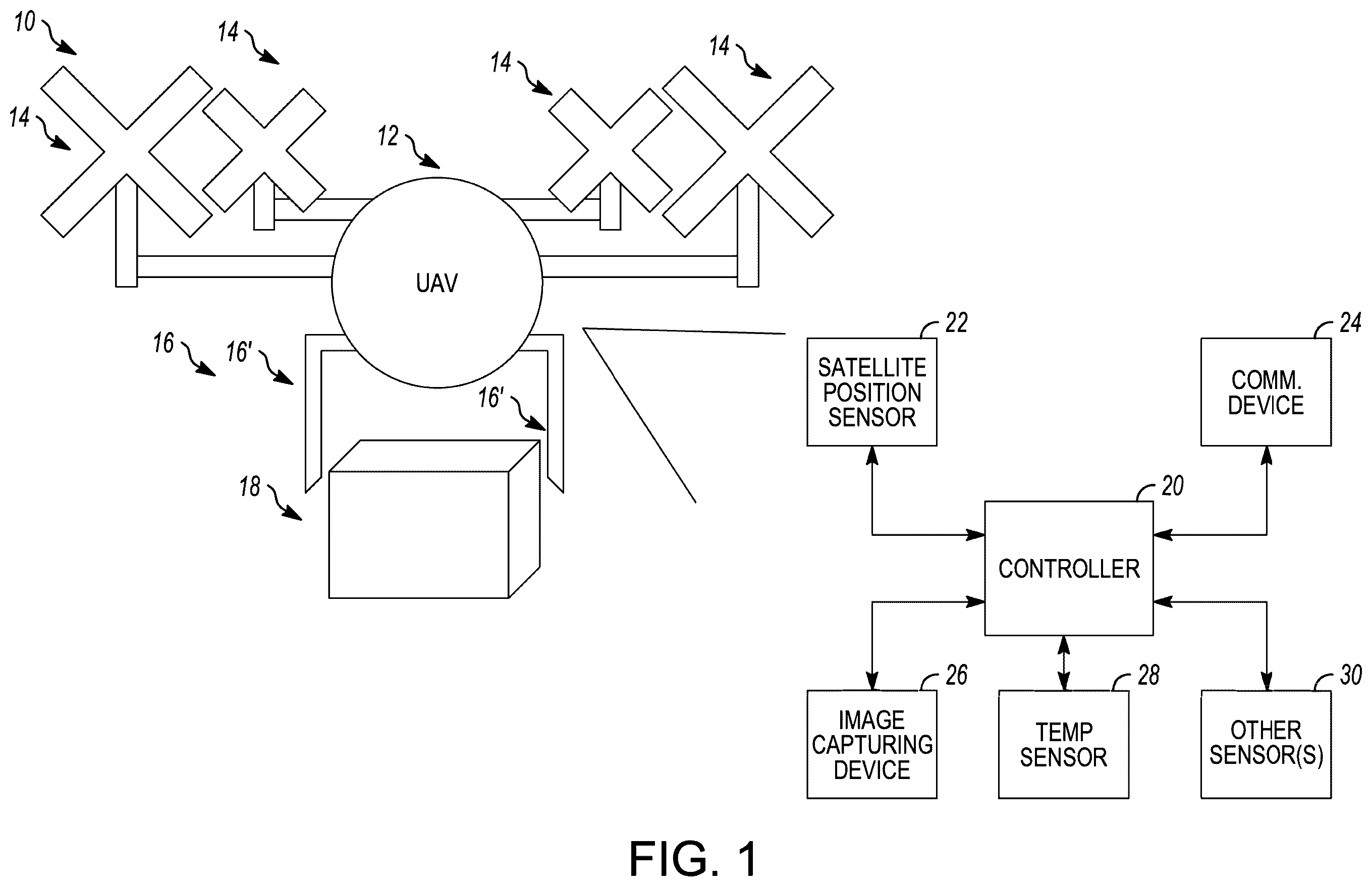 Patent US12165097 Figure 1 – System and method for secure delivery of a medication package using unmanned aerial vehicles