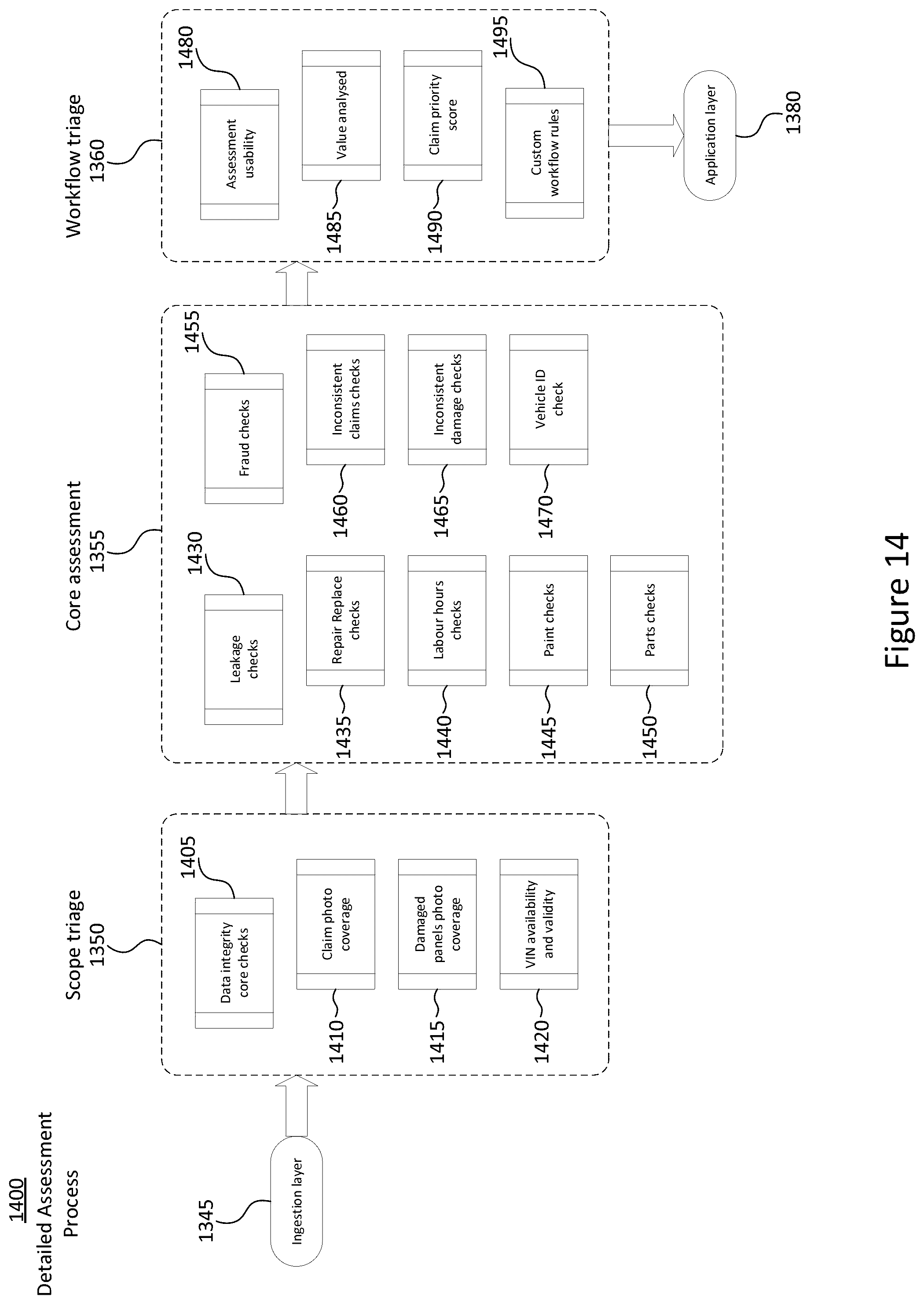 Patent US12165111 Figure 14 – Repair/replace and labour hours determination