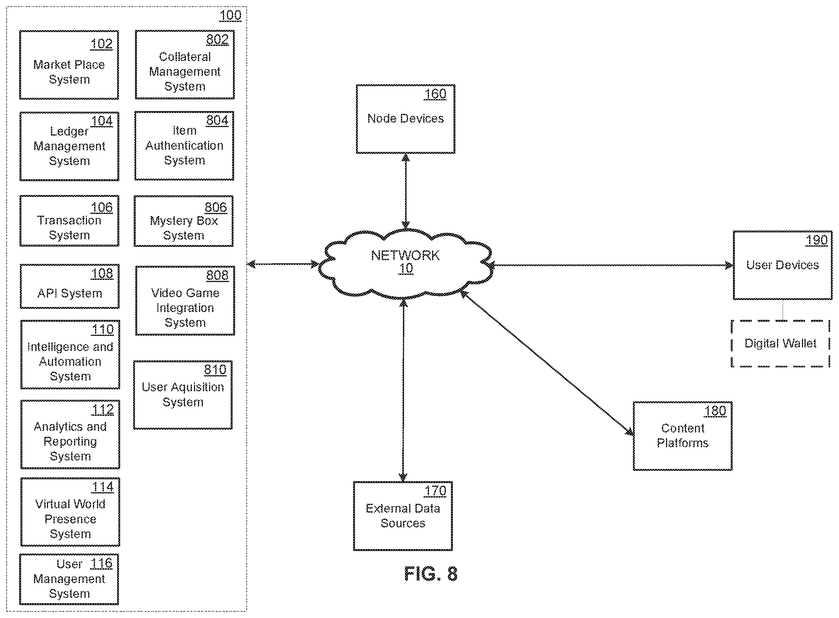 Patent US12165119 Figure 8 – Tokenization platform