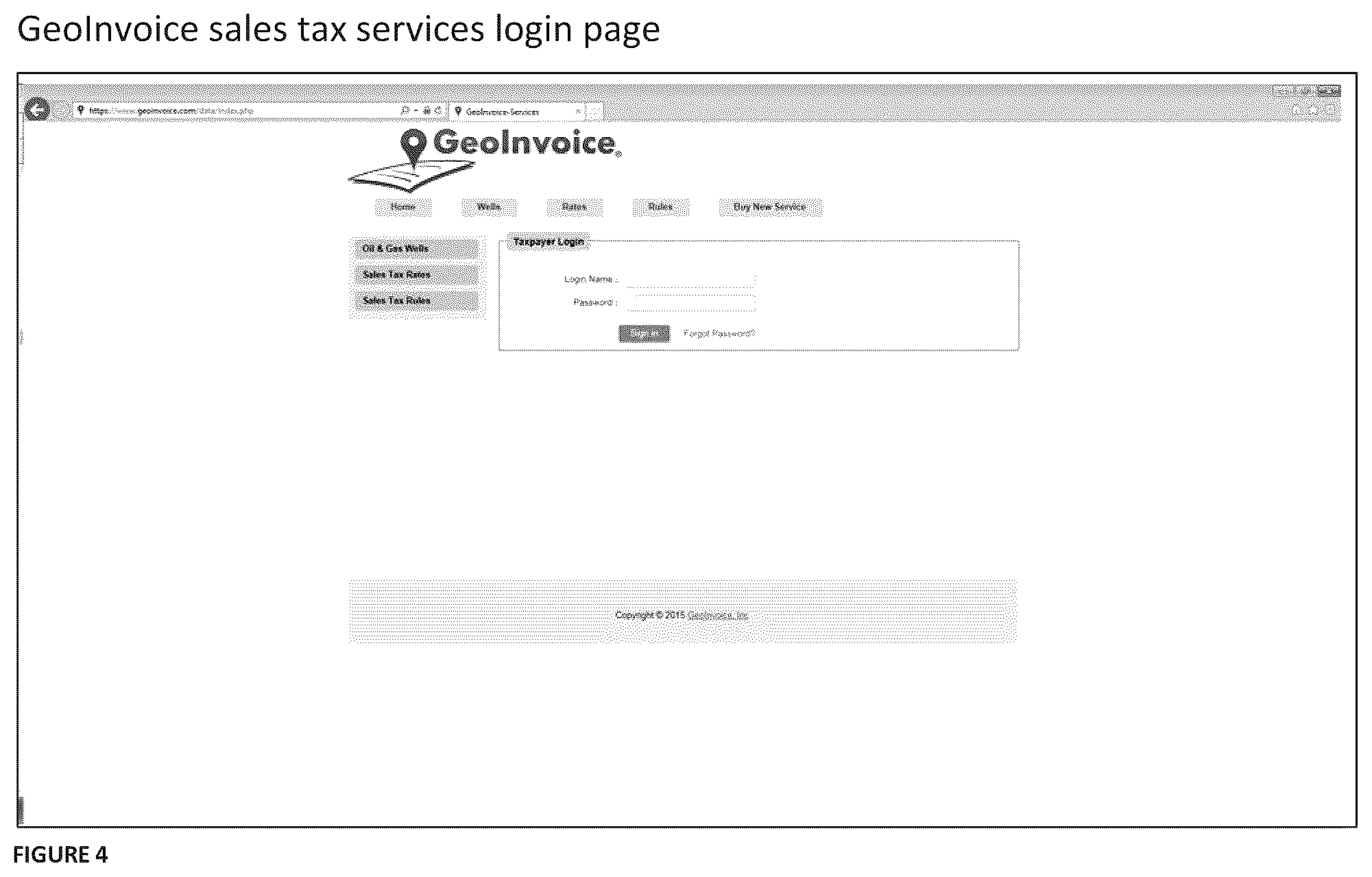 Patent US12165121 Figure 4 – Location based system and method for calculating sales and use tax