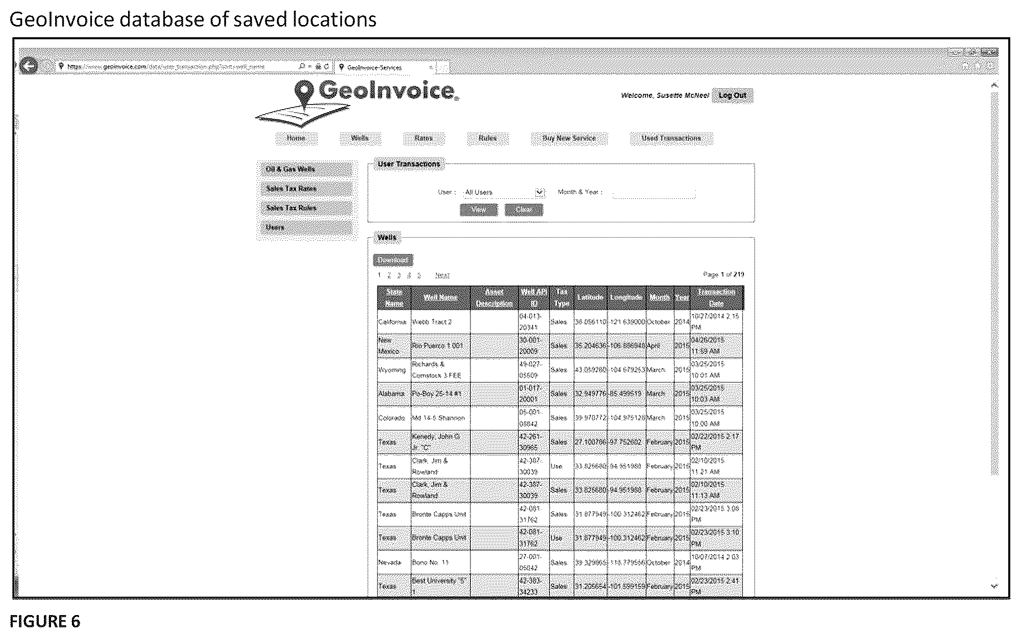 Patent US12165121 Figure 6 – Location based system and method for calculating sales and use tax