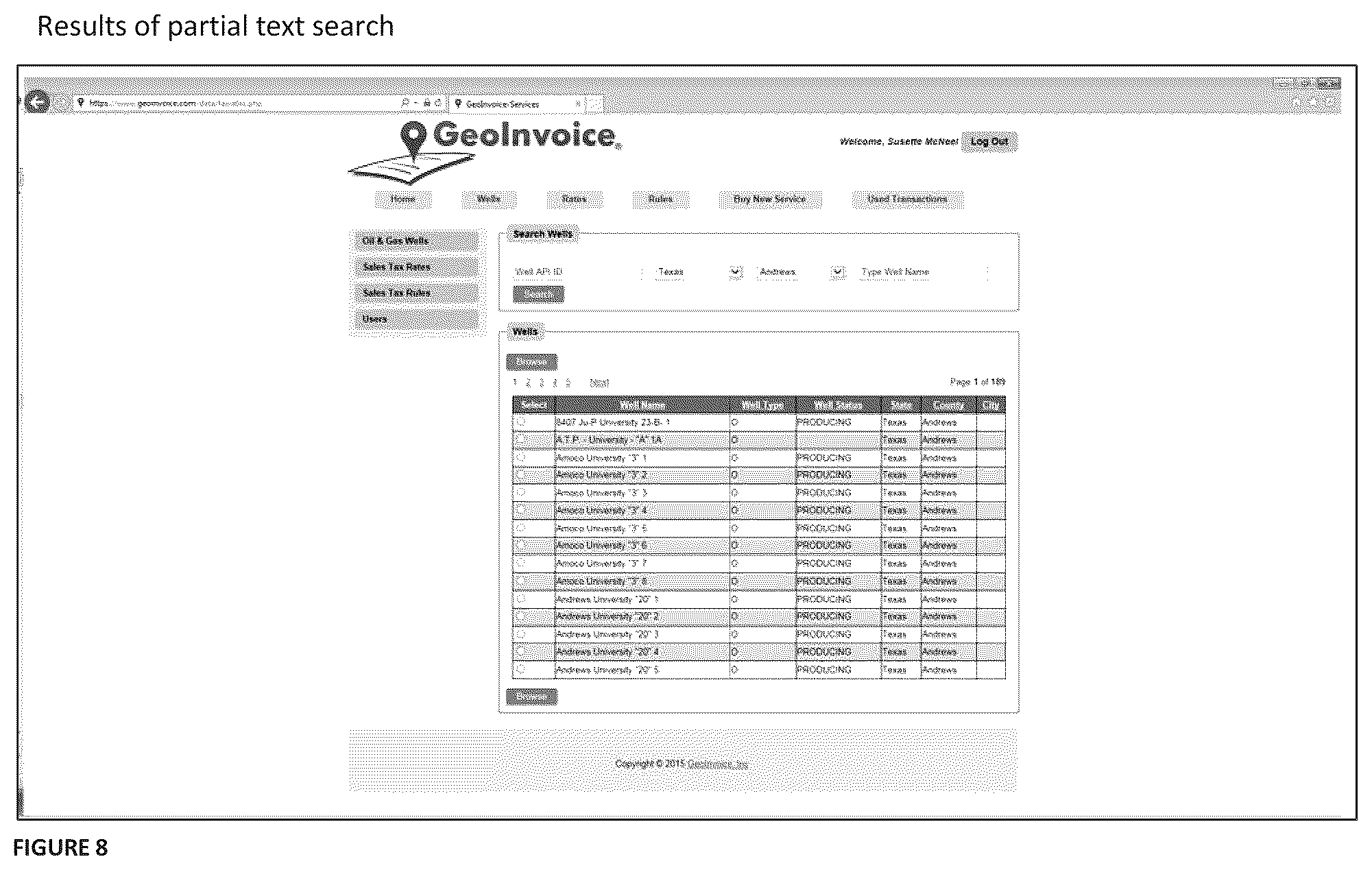 Patent US12165121 Figure 8 – Location based system and method for calculating sales and use tax