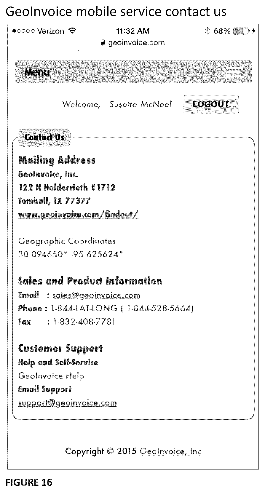 Patent US12165121 Figure 16 – Location based system and method for calculating sales and use tax