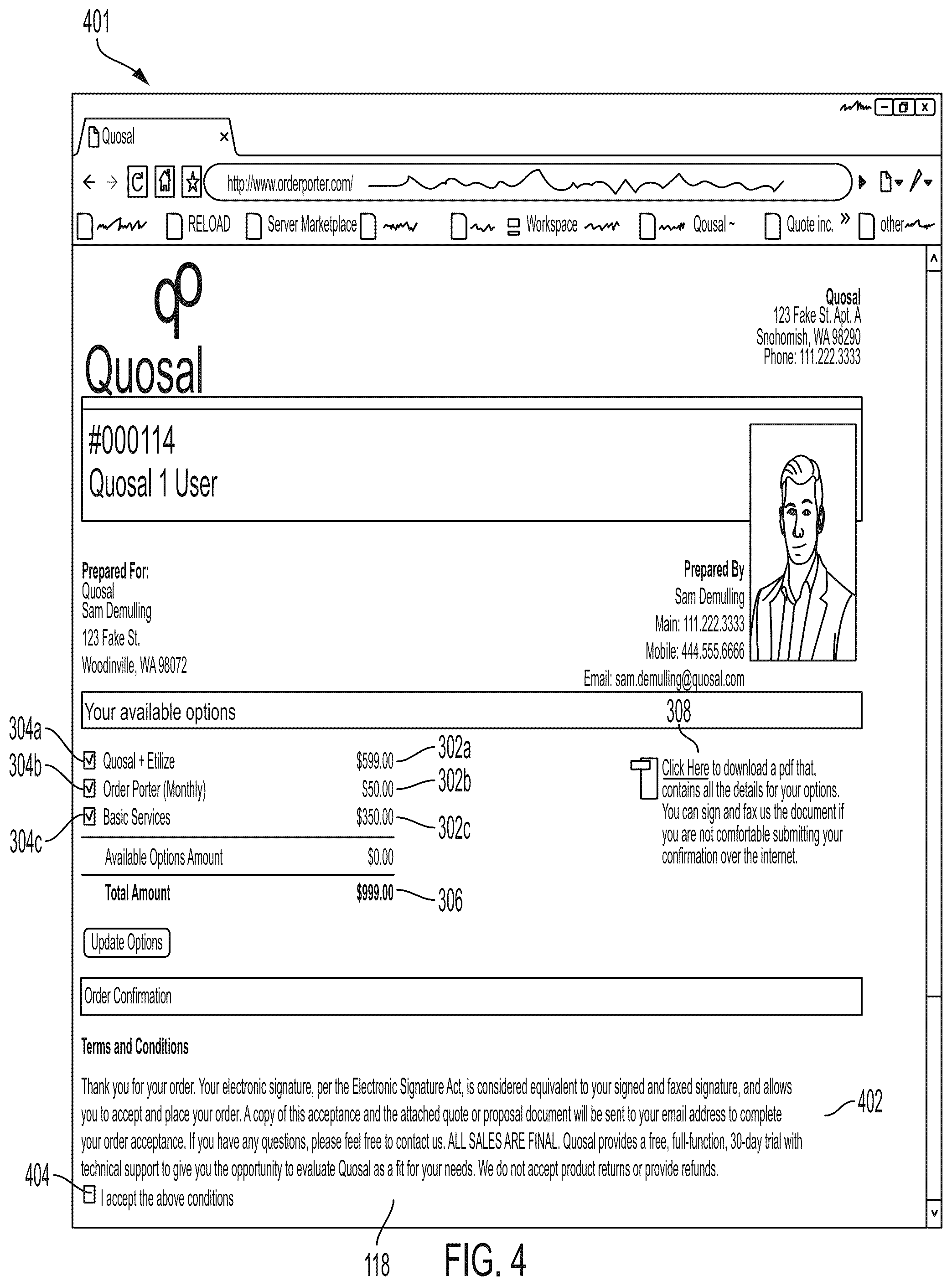 Patent US12165185 Figure 5 – System and method for automated preparation of quotes and proposals preliminary class