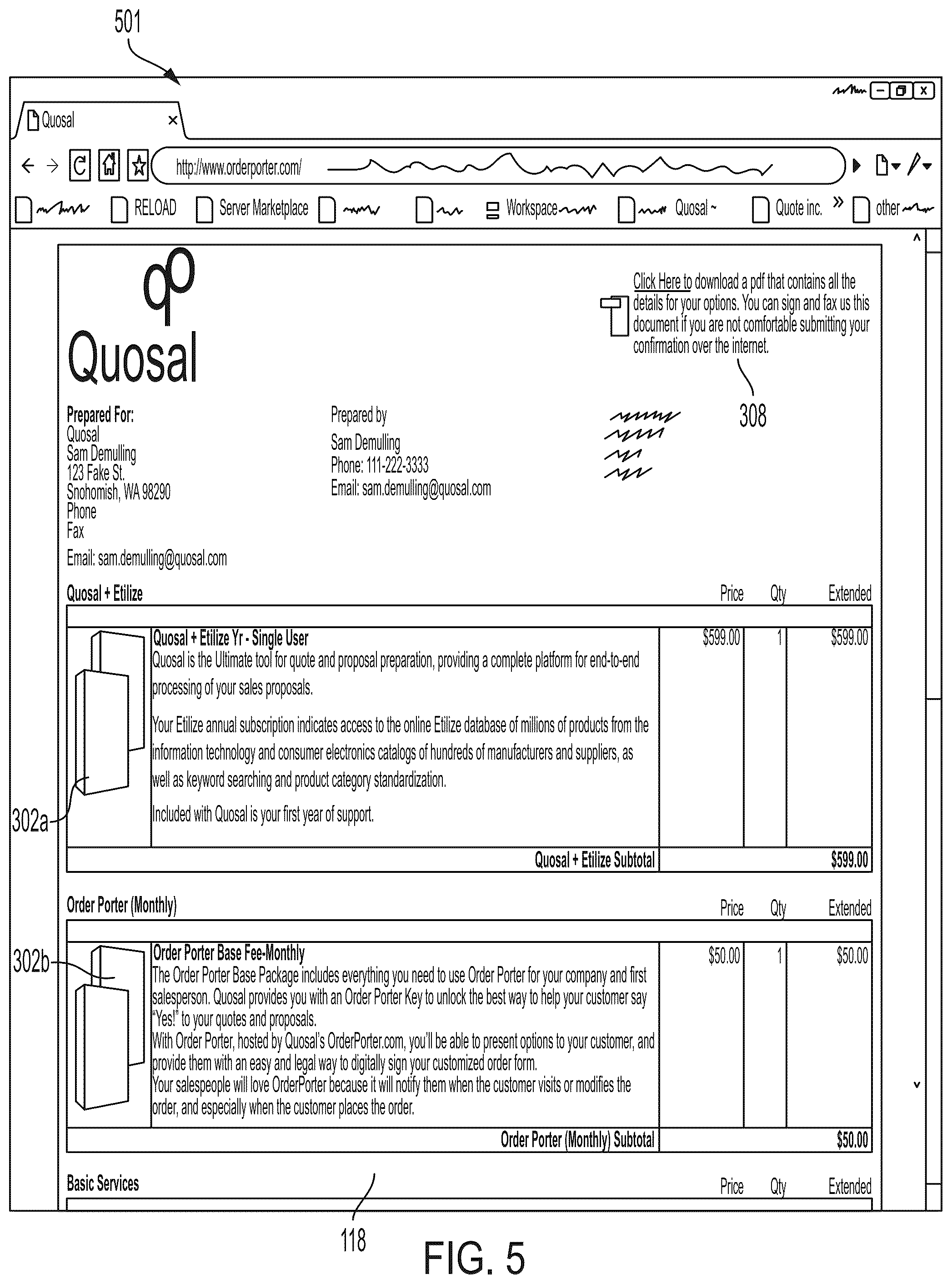 Patent US12165185 Figure 6 – System and method for automated preparation of quotes and proposals preliminary class