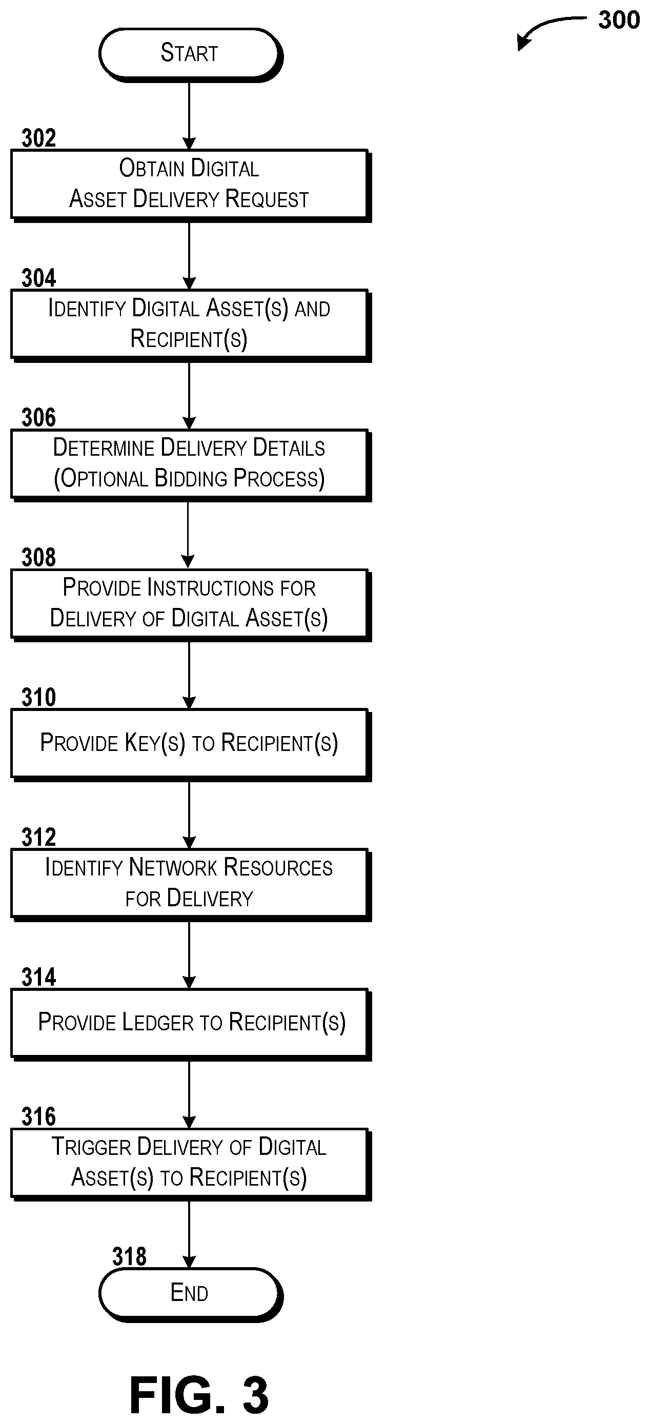 Patent US12165197 Figure 3 – Providing and using a digital asset delivery service