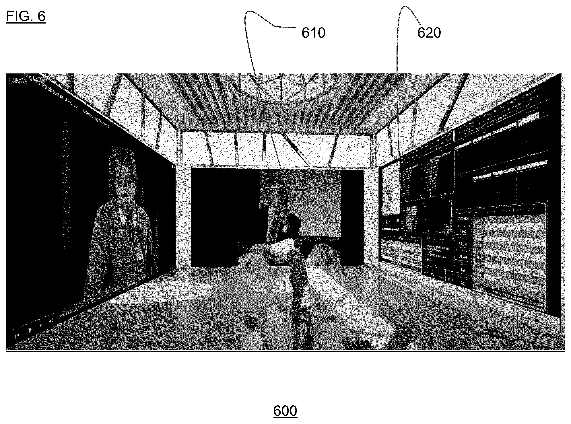 Patent US12165263 Figure 6 – Web browser derived content including real-time visualizations in a three-dimensional gaming environment