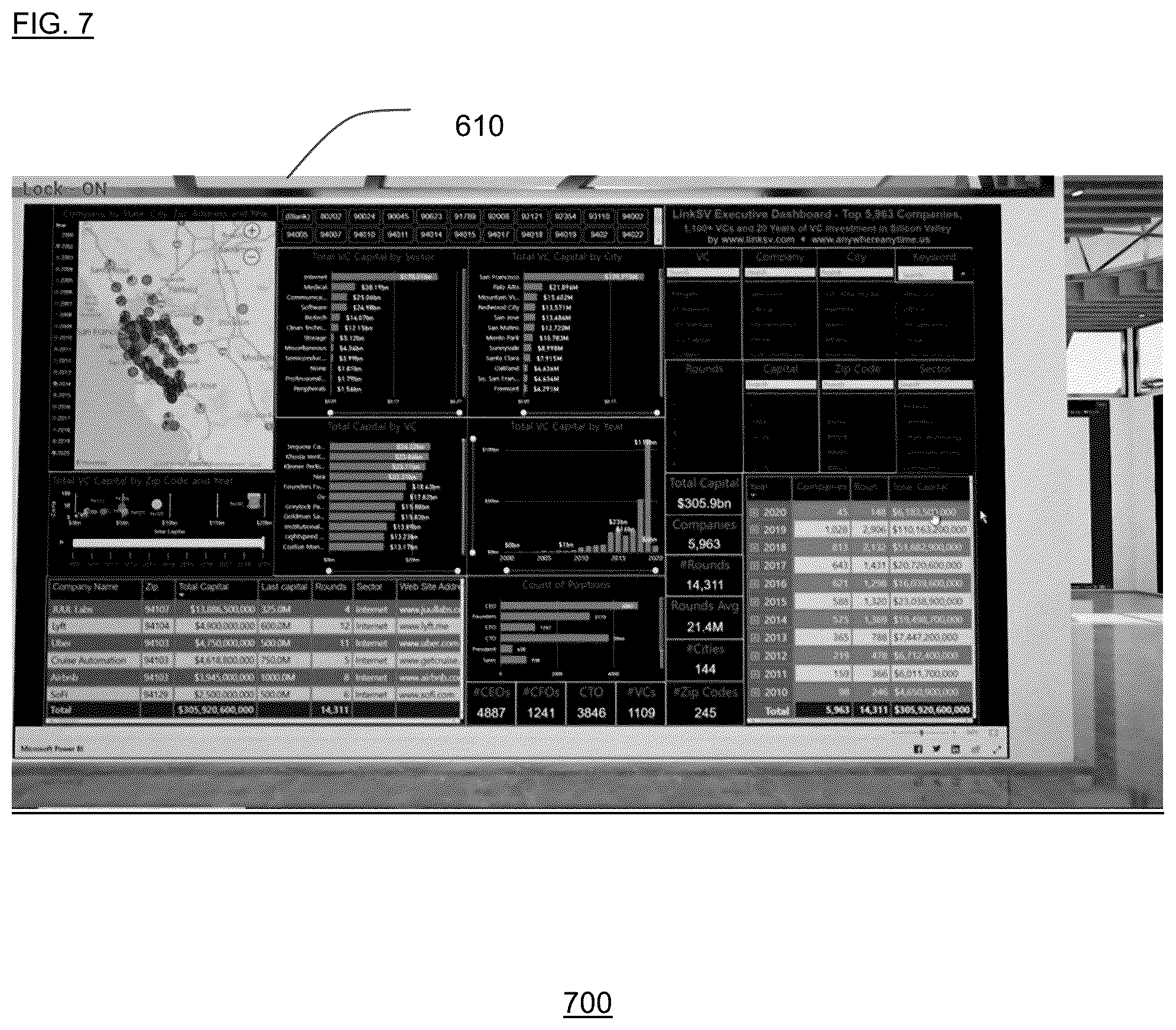 Patent US12165263 Figure 7 – Web browser derived content including real-time visualizations in a three-dimensional gaming environment