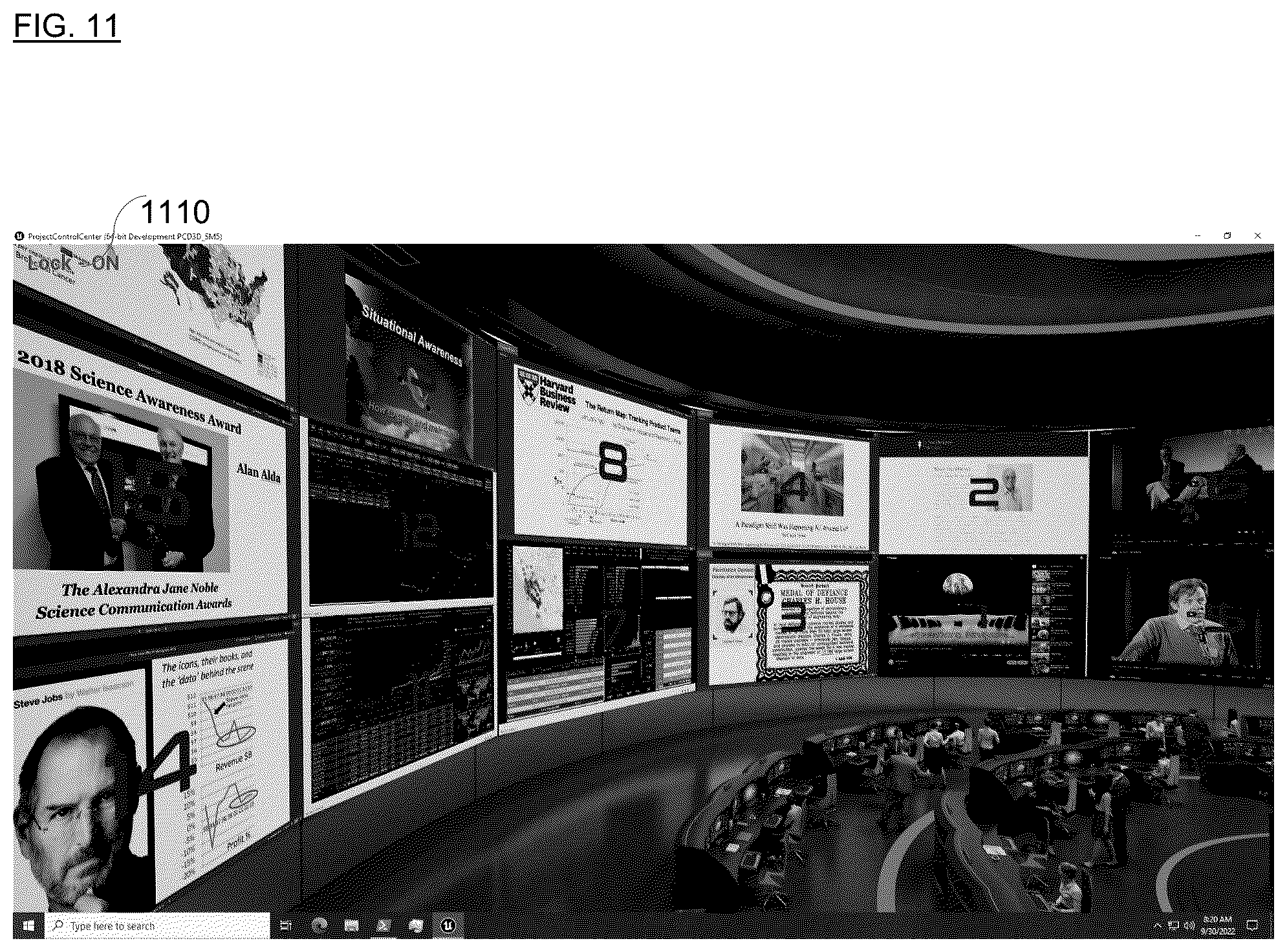 Patent US12165263 Figure 11 – Web browser derived content including real-time visualizations in a three-dimensional gaming environment