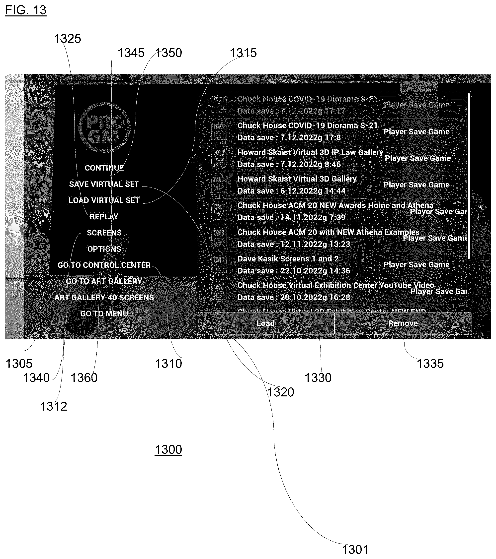 Patent US12165263 Figure 13 – Web browser derived content including real-time visualizations in a three-dimensional gaming environment