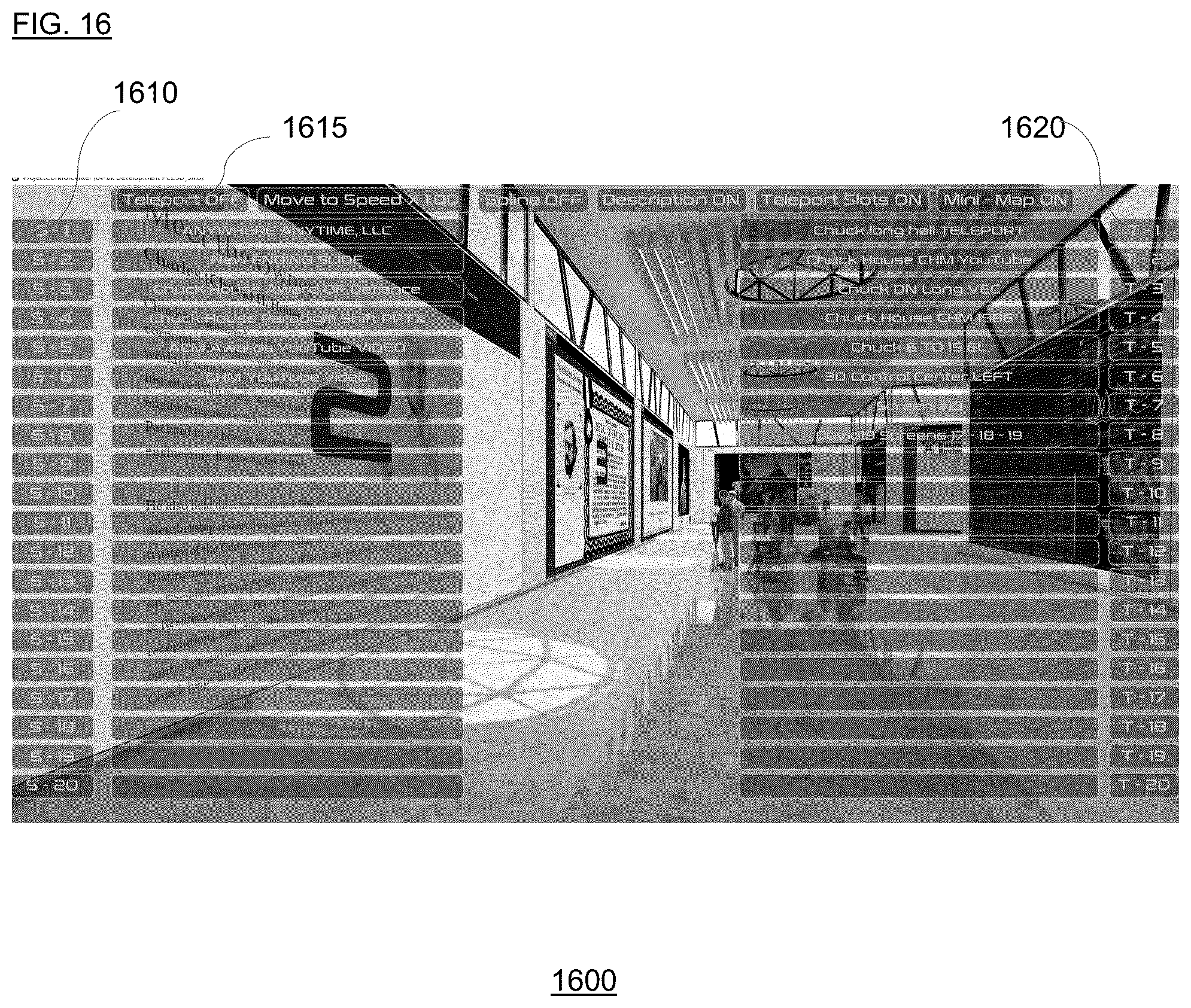 Patent US12165263 Figure 16 – Web browser derived content including real-time visualizations in a three-dimensional gaming environment