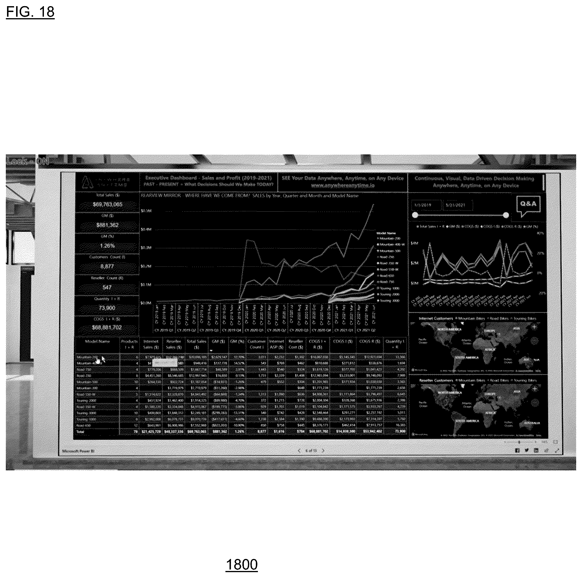 Patent US12165263 Figure 18 – Web browser derived content including real-time visualizations in a three-dimensional gaming environment