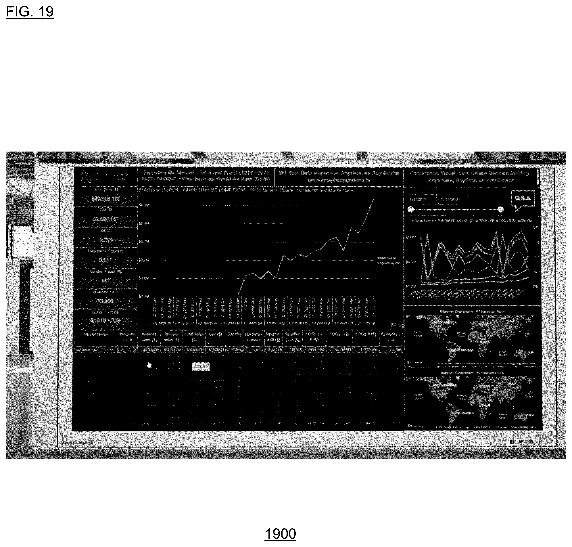 Patent US12165263 Figure 19 – Web browser derived content including real-time visualizations in a three-dimensional gaming environment