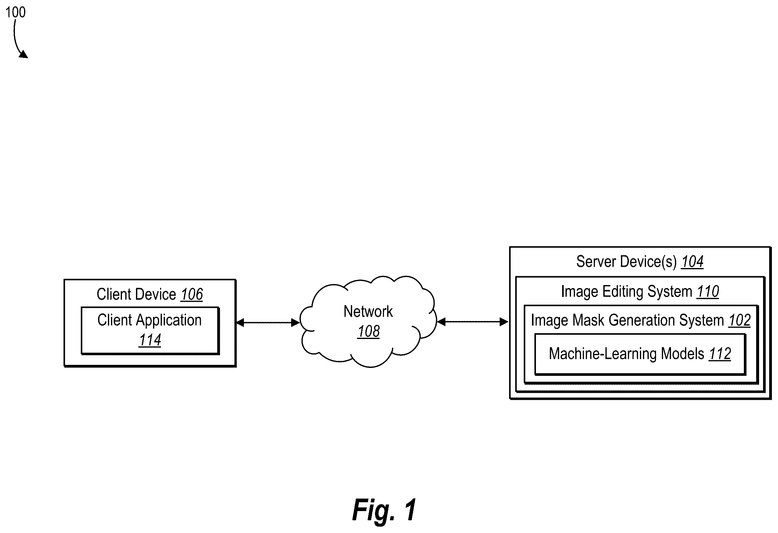 Patent US12165292 Figure 1 – Generating an image mask for a digital image by utilizing a multi-branch masking pipeline with neural networks