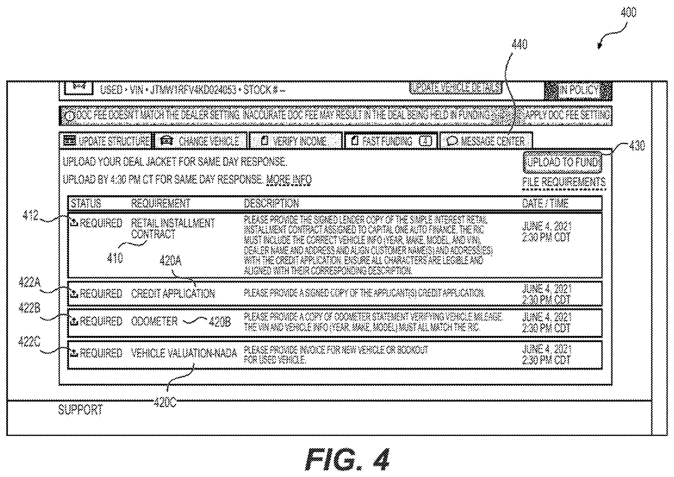 Patent US12165425 Figure 4 – Systems and methods for identifying a presence of a completed document