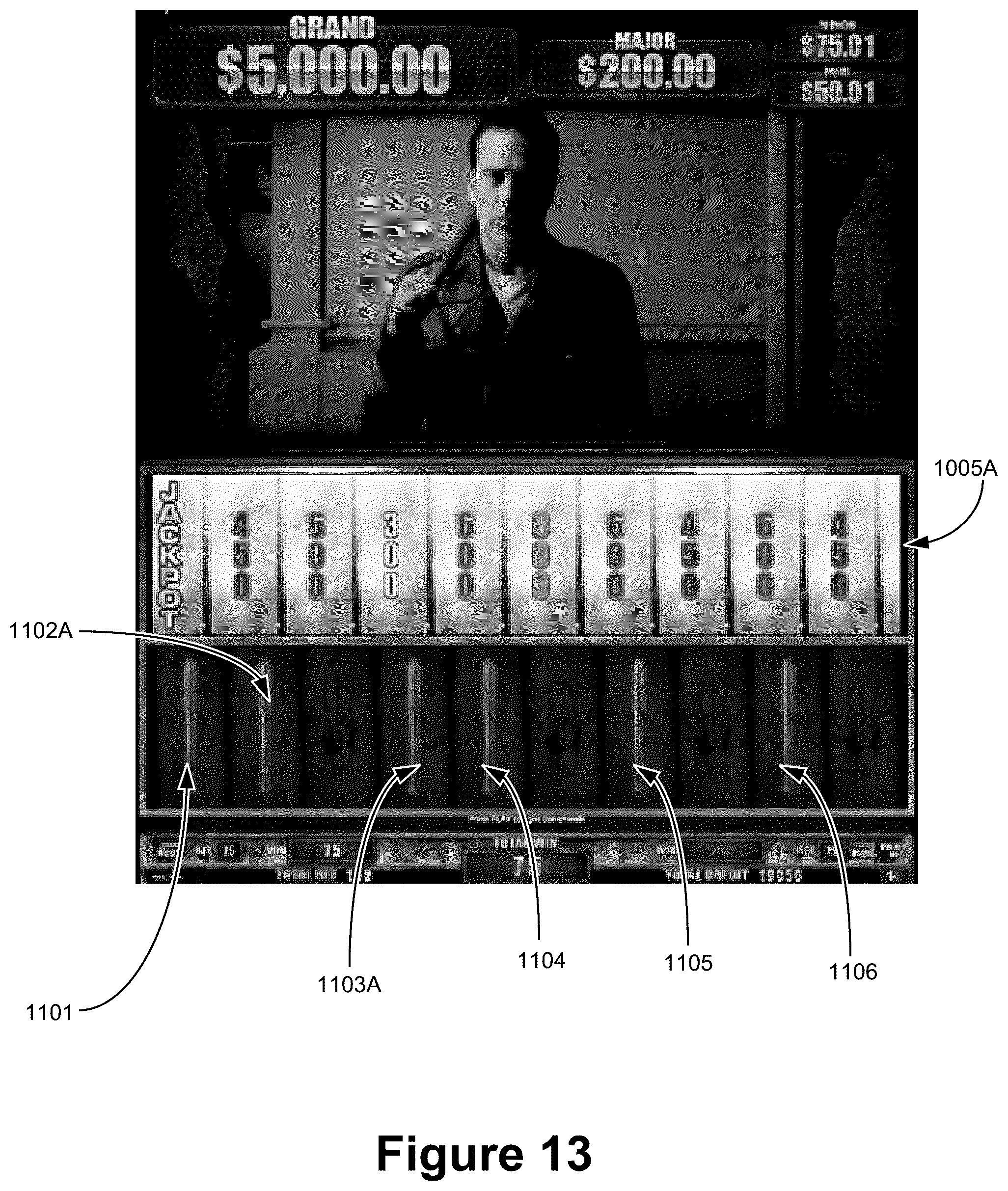 Patent US12165464 Figure 17 – Gaming device with a user interface incorporating a feature indicator
