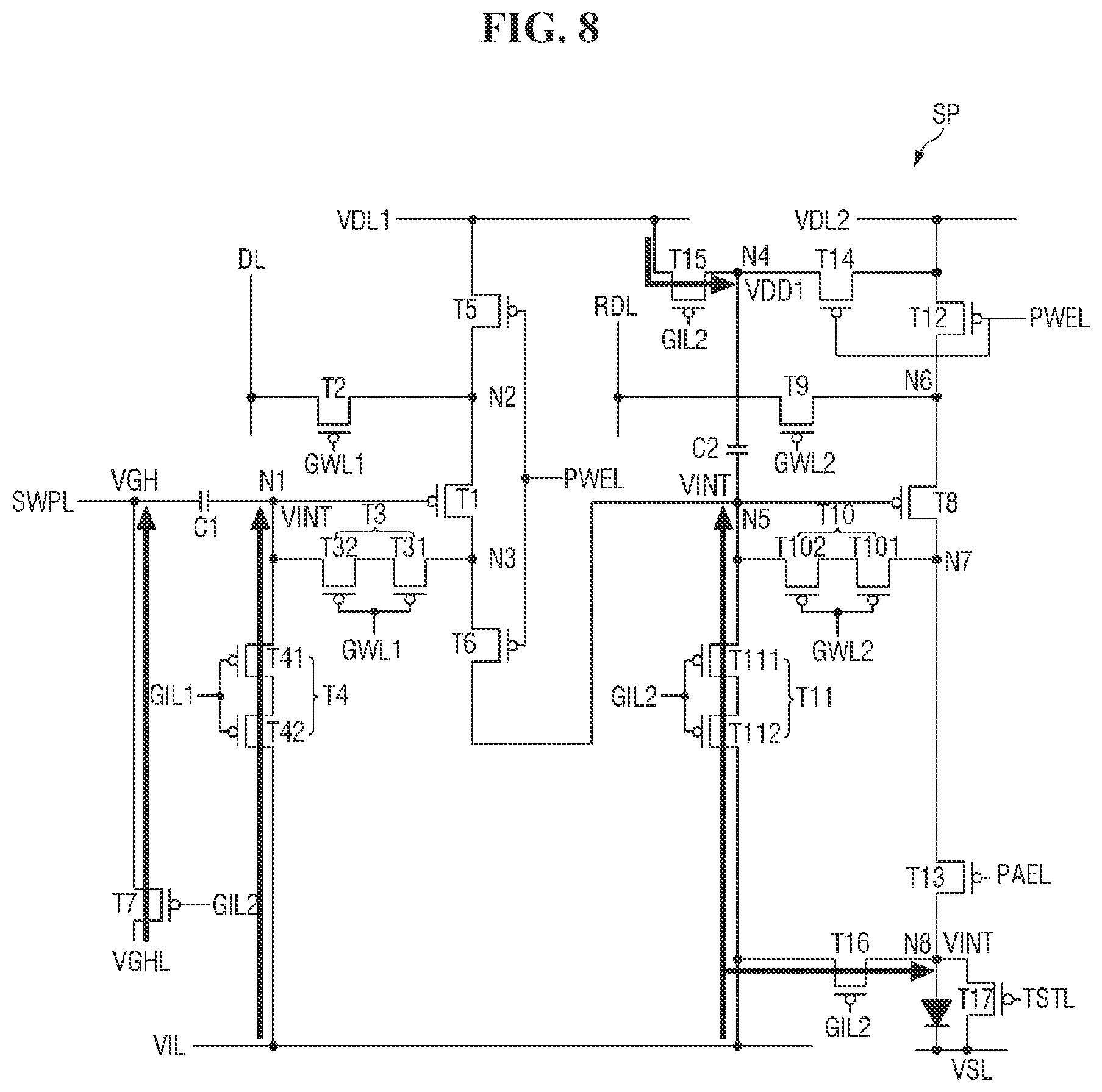 Patent US12165568 Figure 8 – Display device