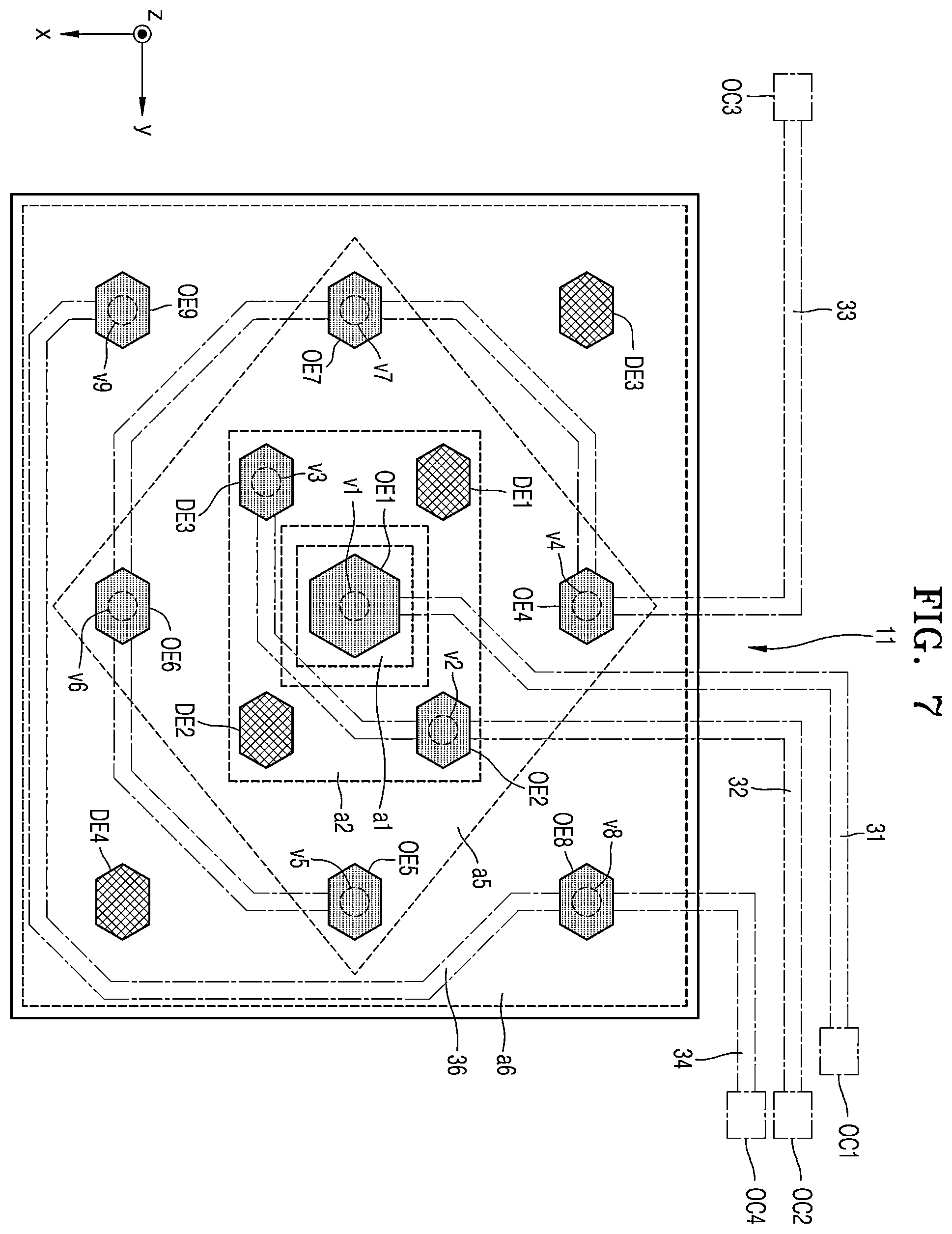 Patent US12165571 Figure 7 – Driving circuit board, electronic apparatus including driving circuit board, and method of fabricating electronic apparatus