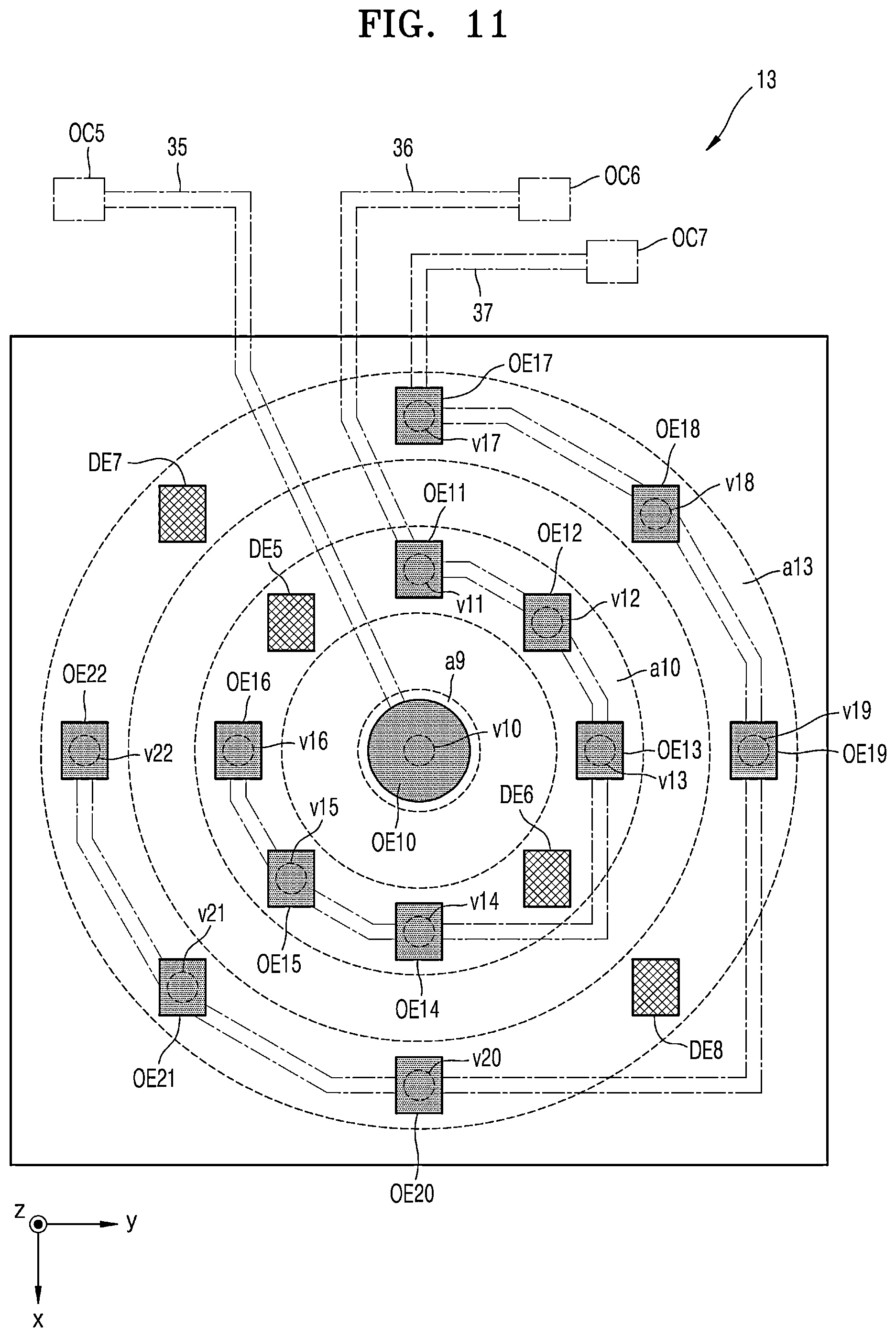 Patent US12165571 Figure 11 – Driving circuit board, electronic apparatus including driving circuit board, and method of fabricating electronic apparatus