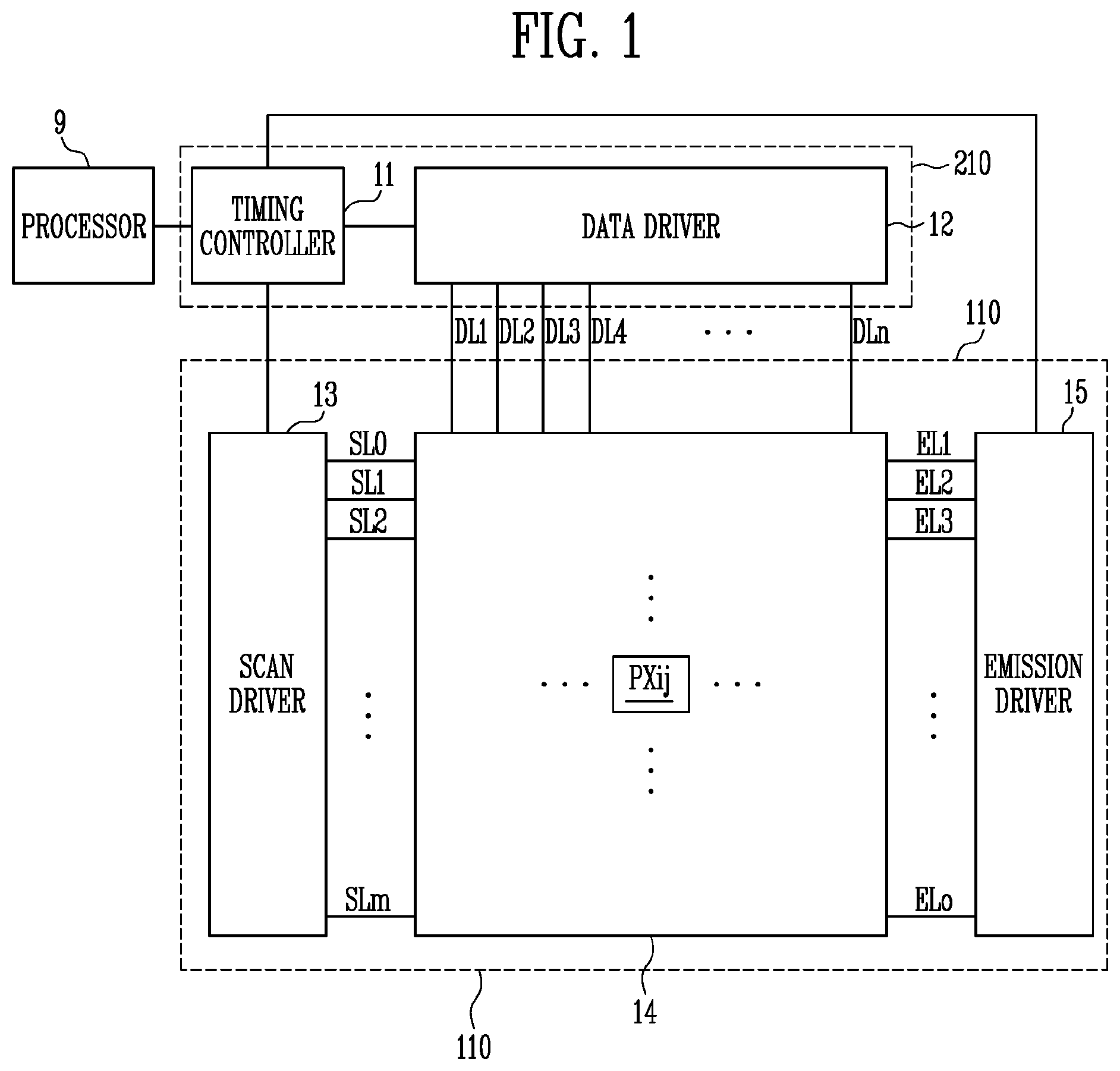 Patent US12165601 Figure 1 – Display device