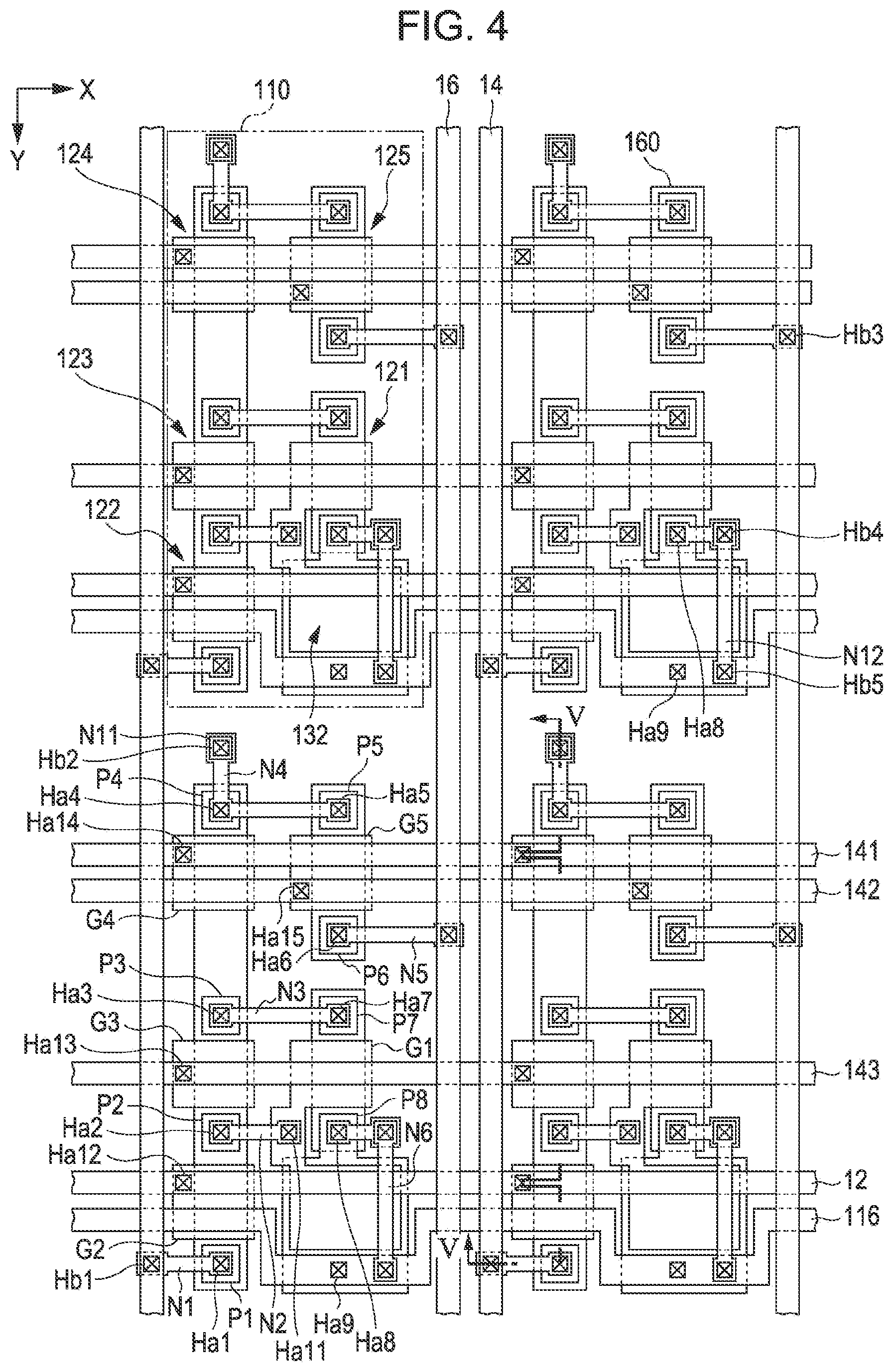 Patent US12165602 Figure 4 – Electro-optical device having a storage capacitor formed by a data line and a potential line