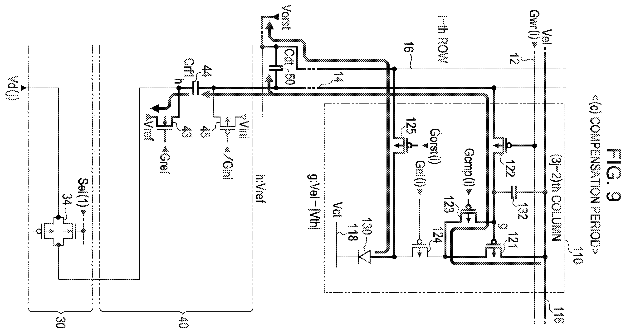 Patent US12165602 Figure 9 – Electro-optical device having a storage capacitor formed by a data line and a potential line