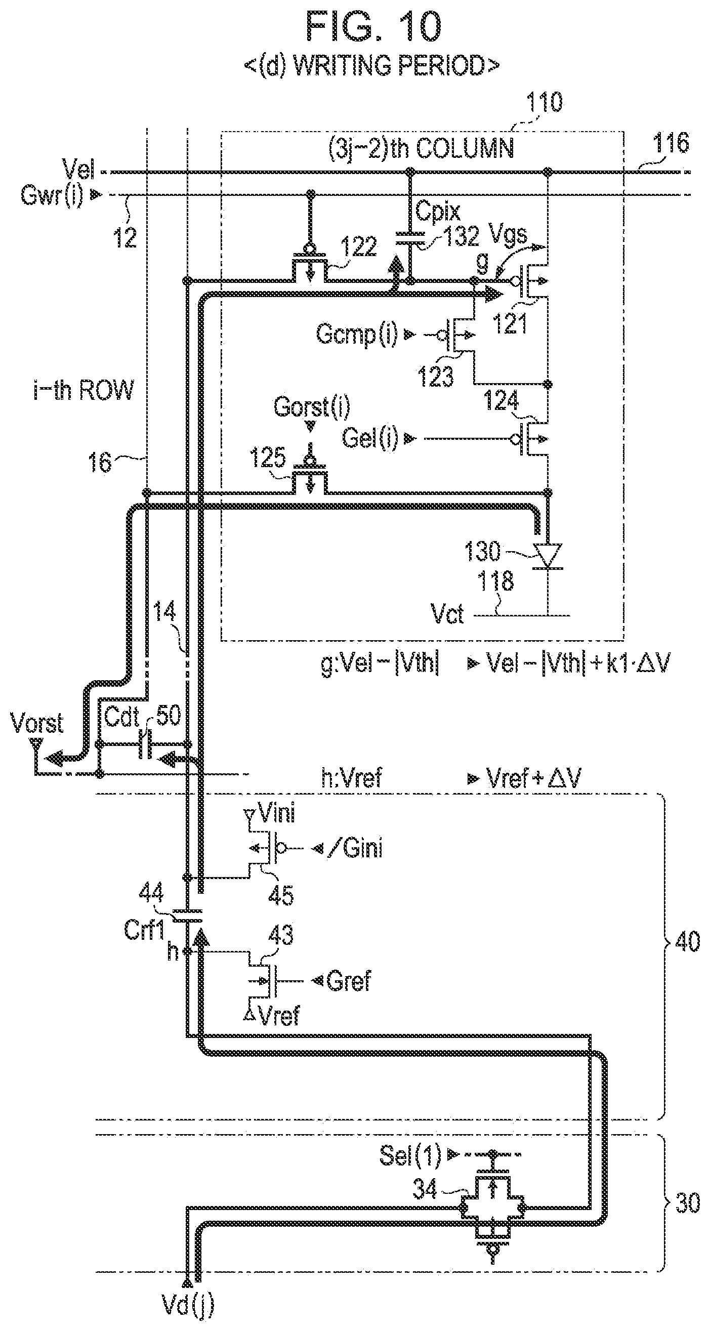 Patent US12165602 Figure 10 – Electro-optical device having a storage capacitor formed by a data line and a potential line