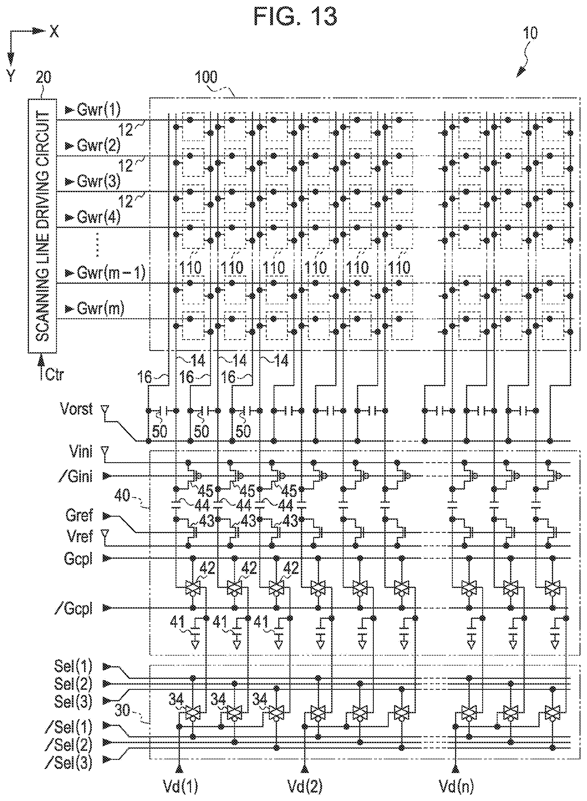 Patent US12165602 Figure 13 – Electro-optical device having a storage capacitor formed by a data line and a potential line
