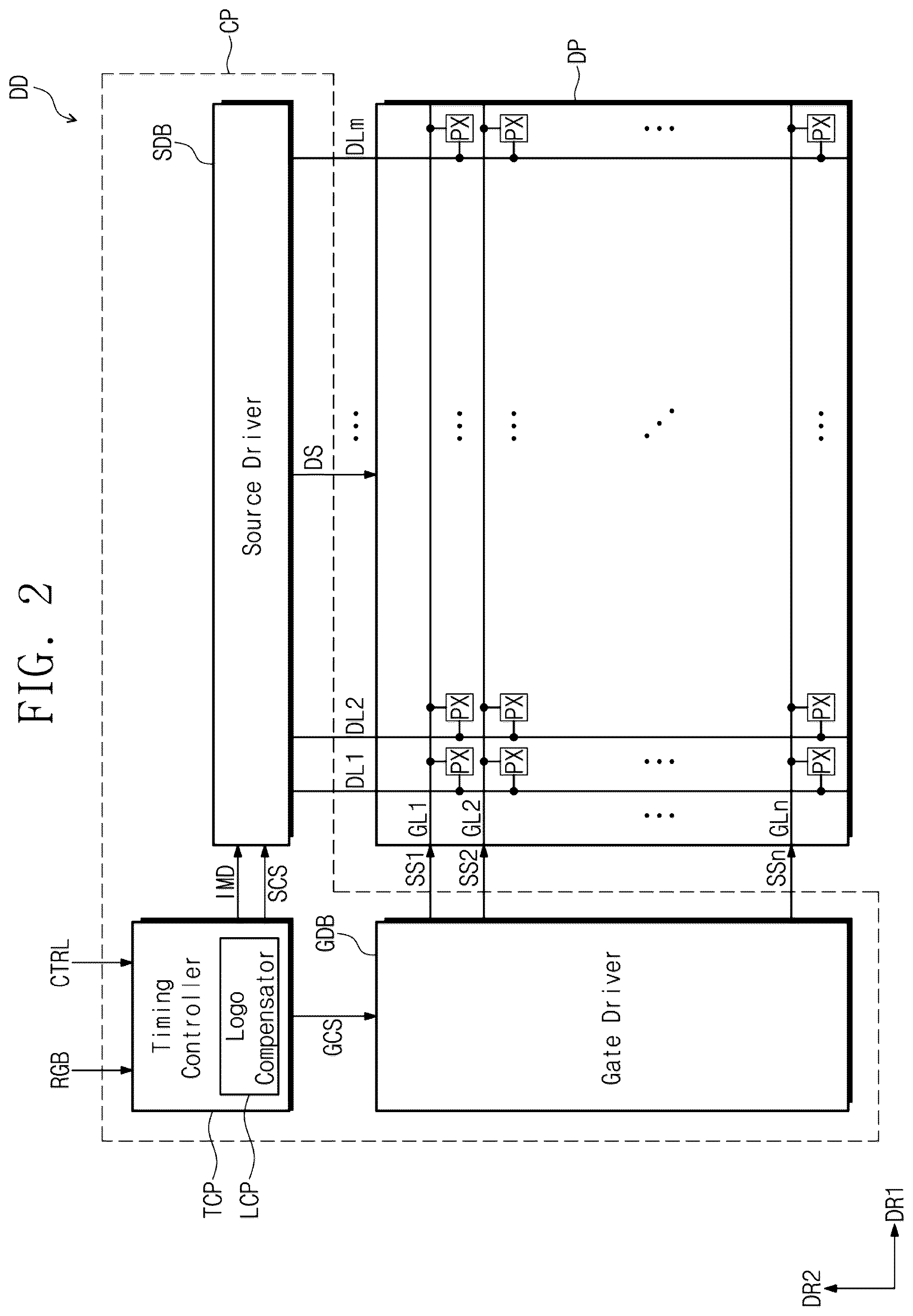 Patent US12165611 Figure 2 – Display device and method of driving the same