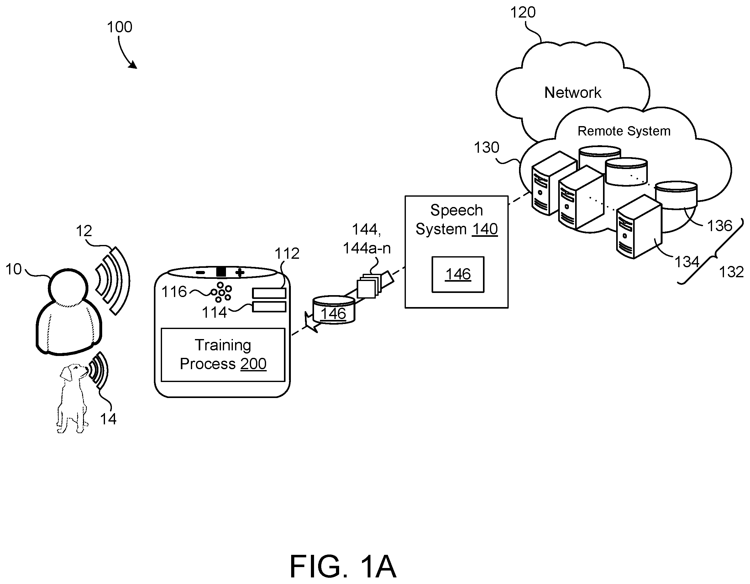 Patent US12165630 Figure 1 – Speech personalization and federated training using real world noise