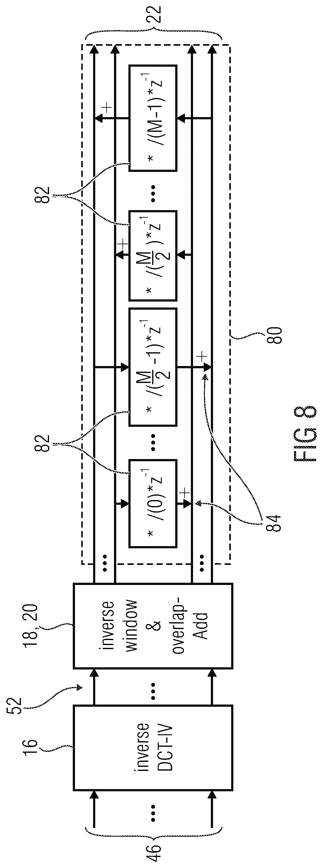 Patent US12165662 Figure 8 – Downscaled decoding