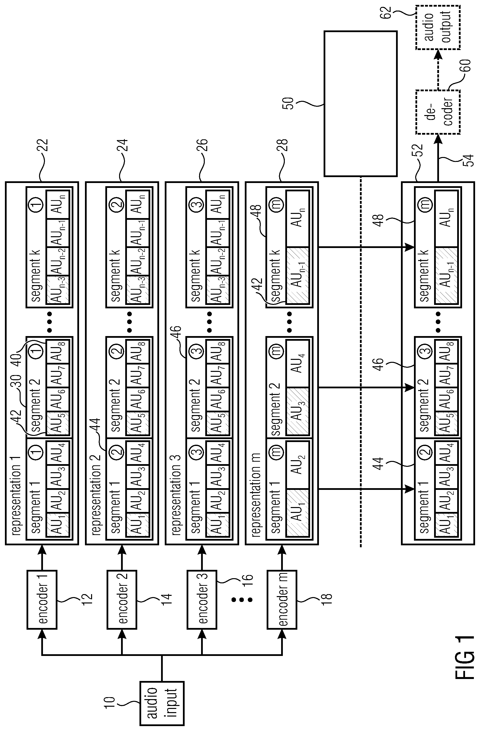 Patent US12165664 — Audio decoder, apparatus for generating encoded audio output data and methods permitting initializing a decoder — Figure 1